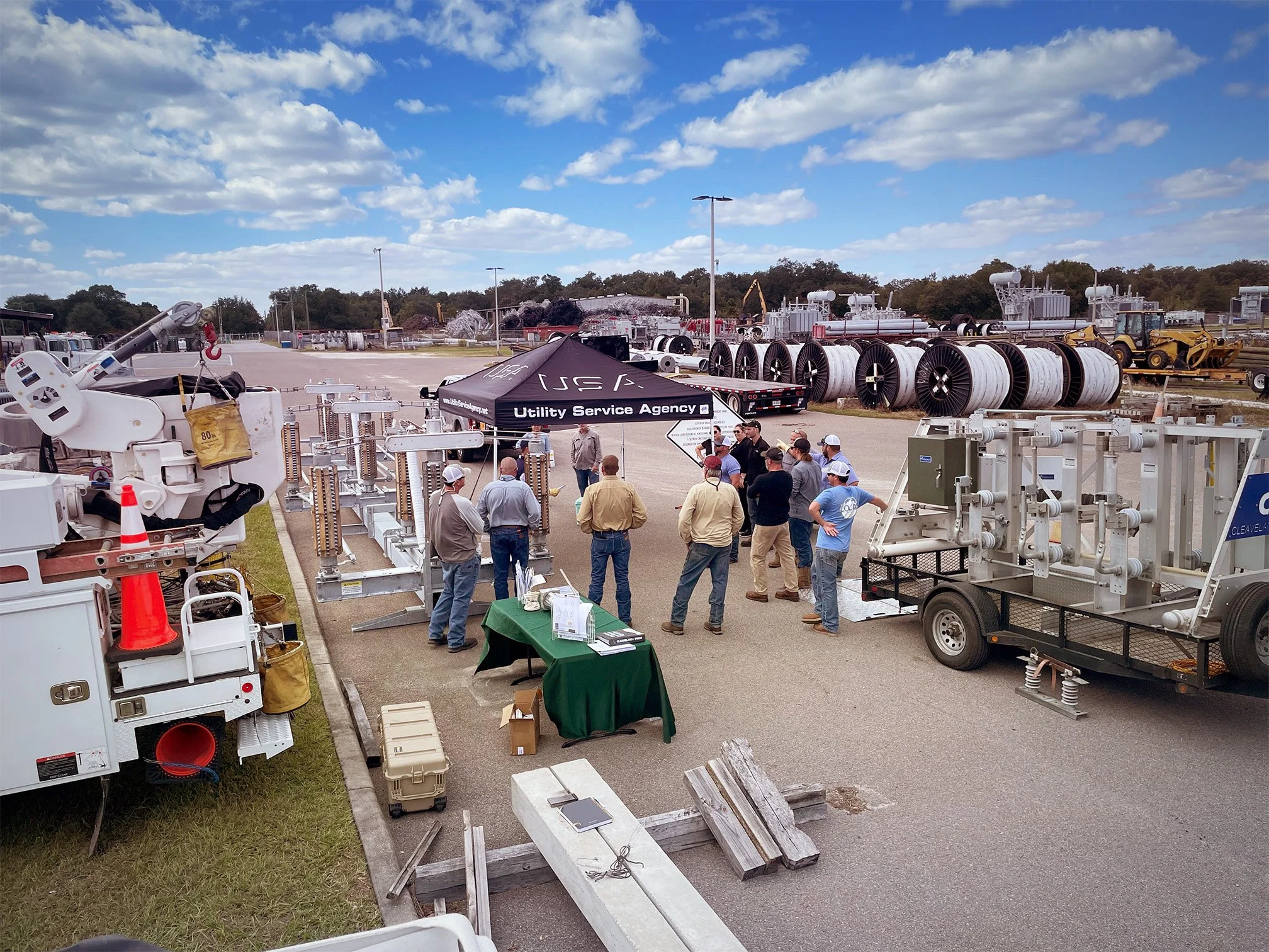 An aerial shot of the USA tent at a Cleaveland Price training event in Wildwood