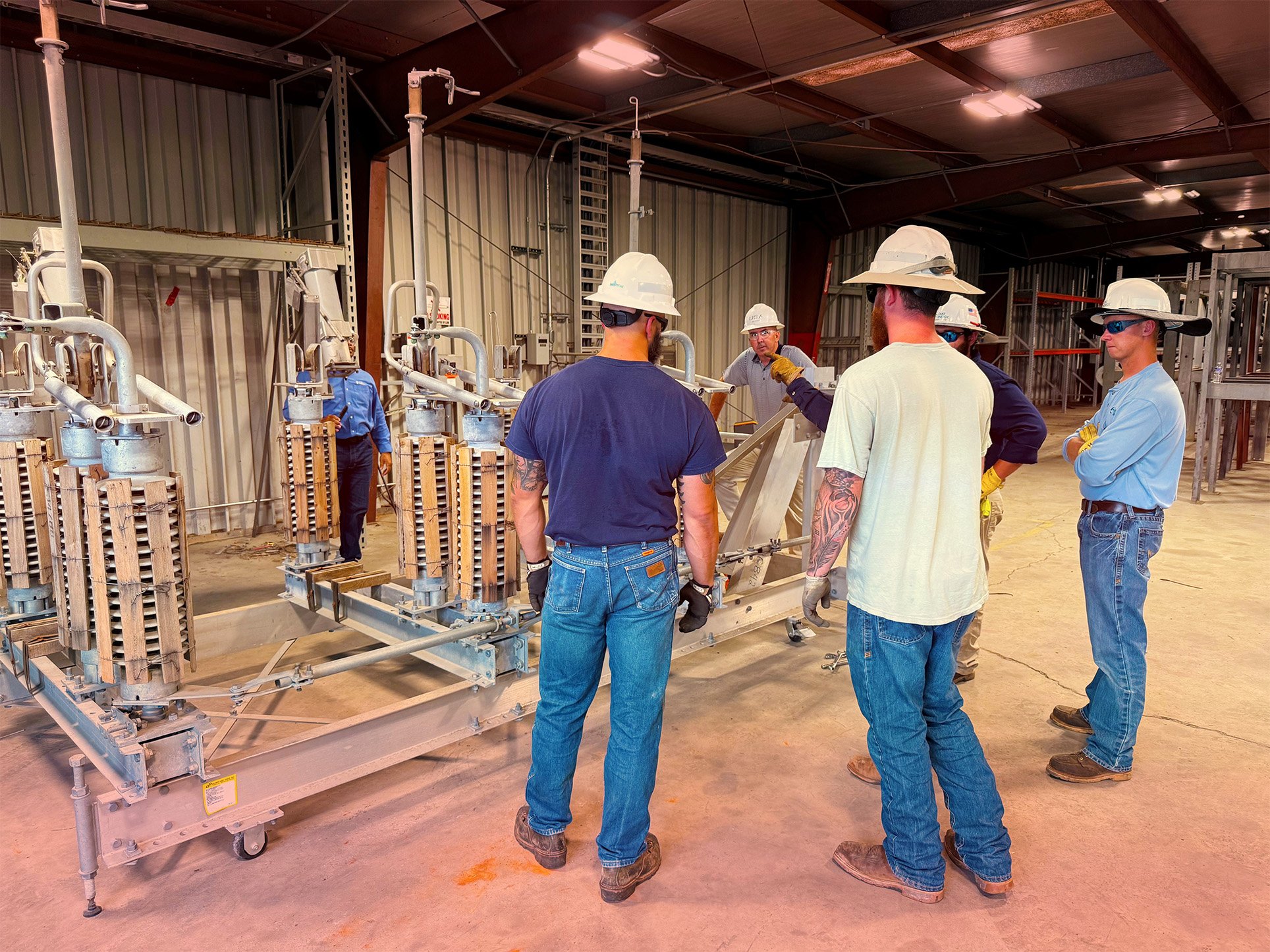 Several USA employees perform a demo of the Cleaveland Price training switch