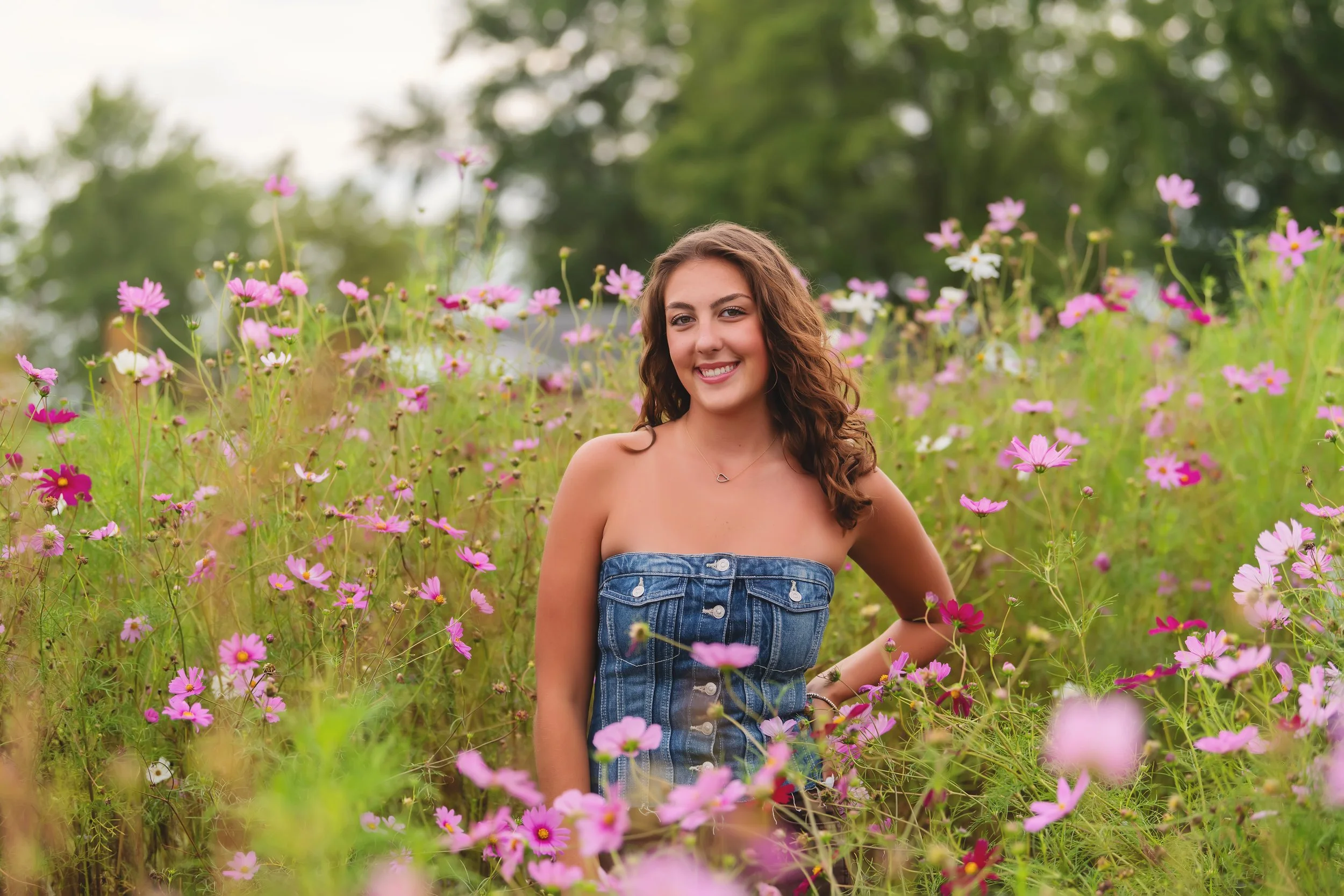 Senior Session at the Wild Flower Farm in Monee