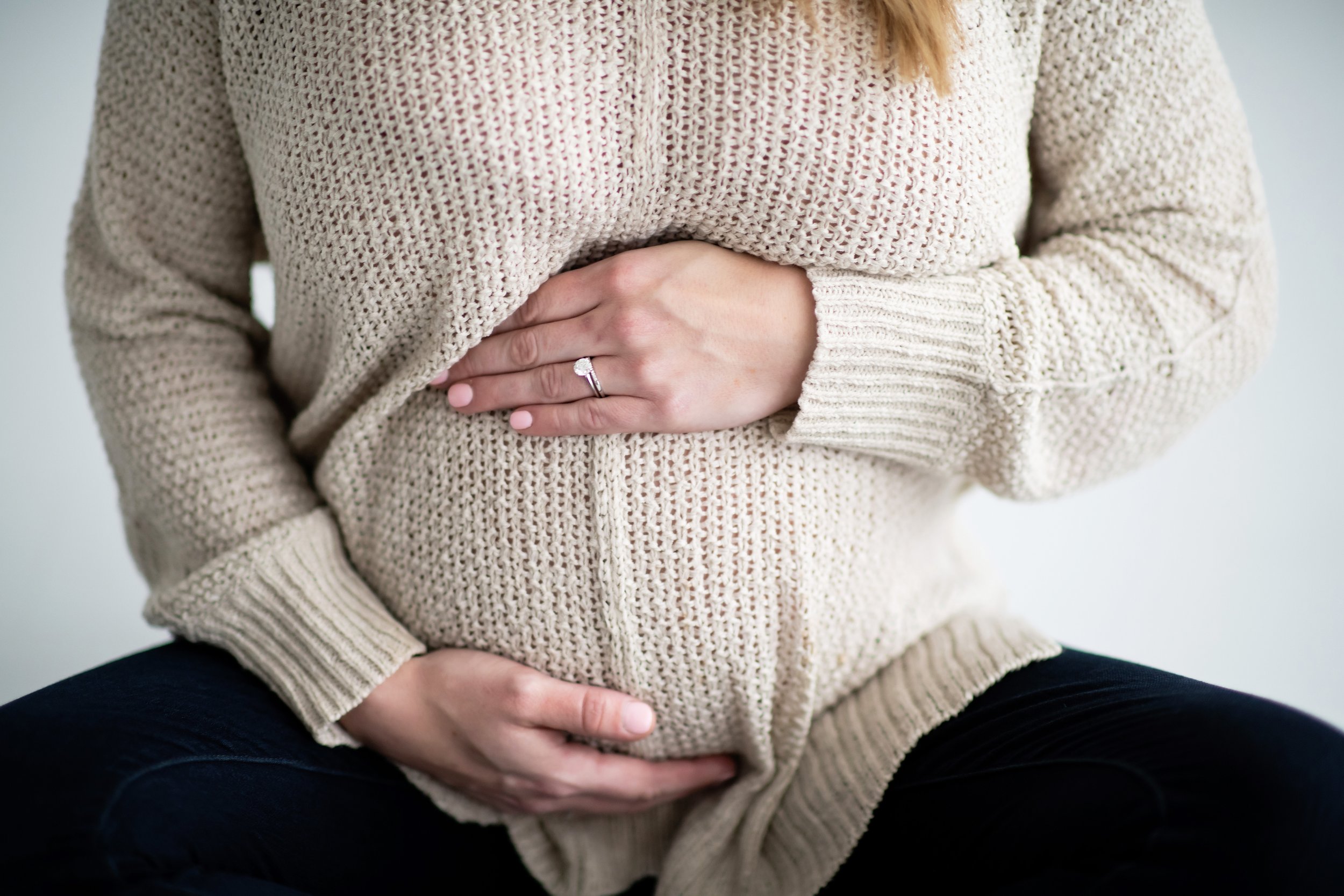 Casual Studio Maternity Session - Baby bump.jpg