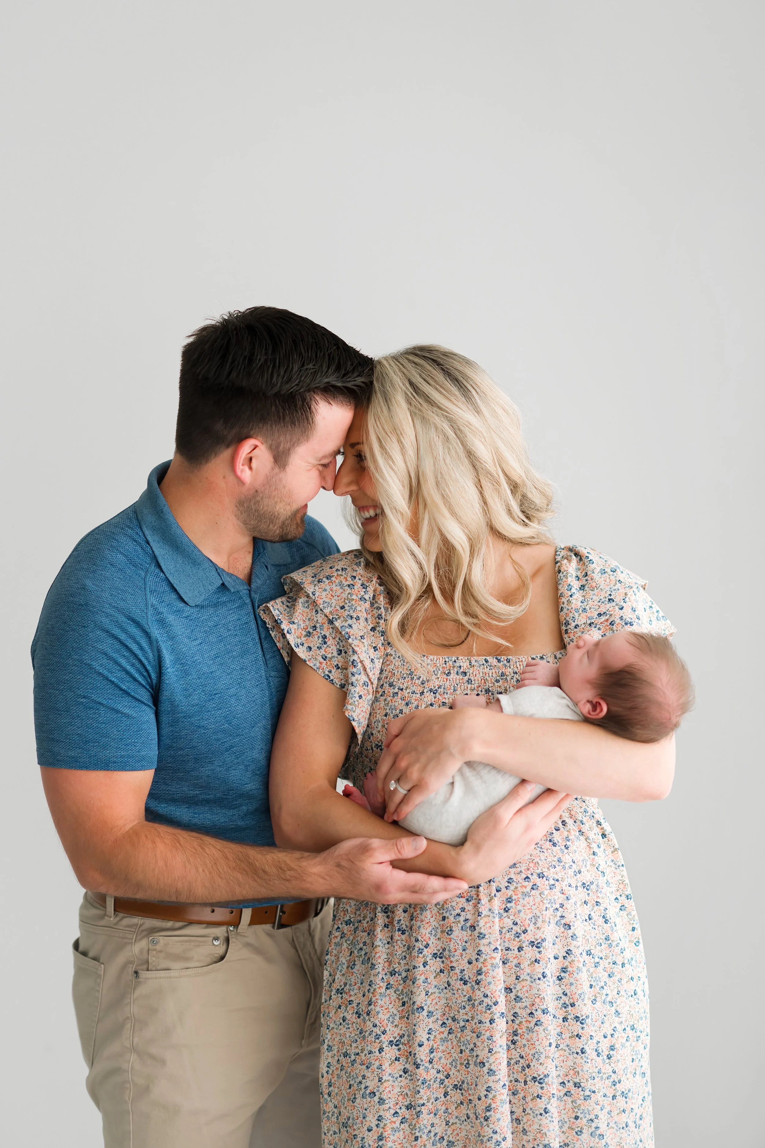Studio newborn session with parents