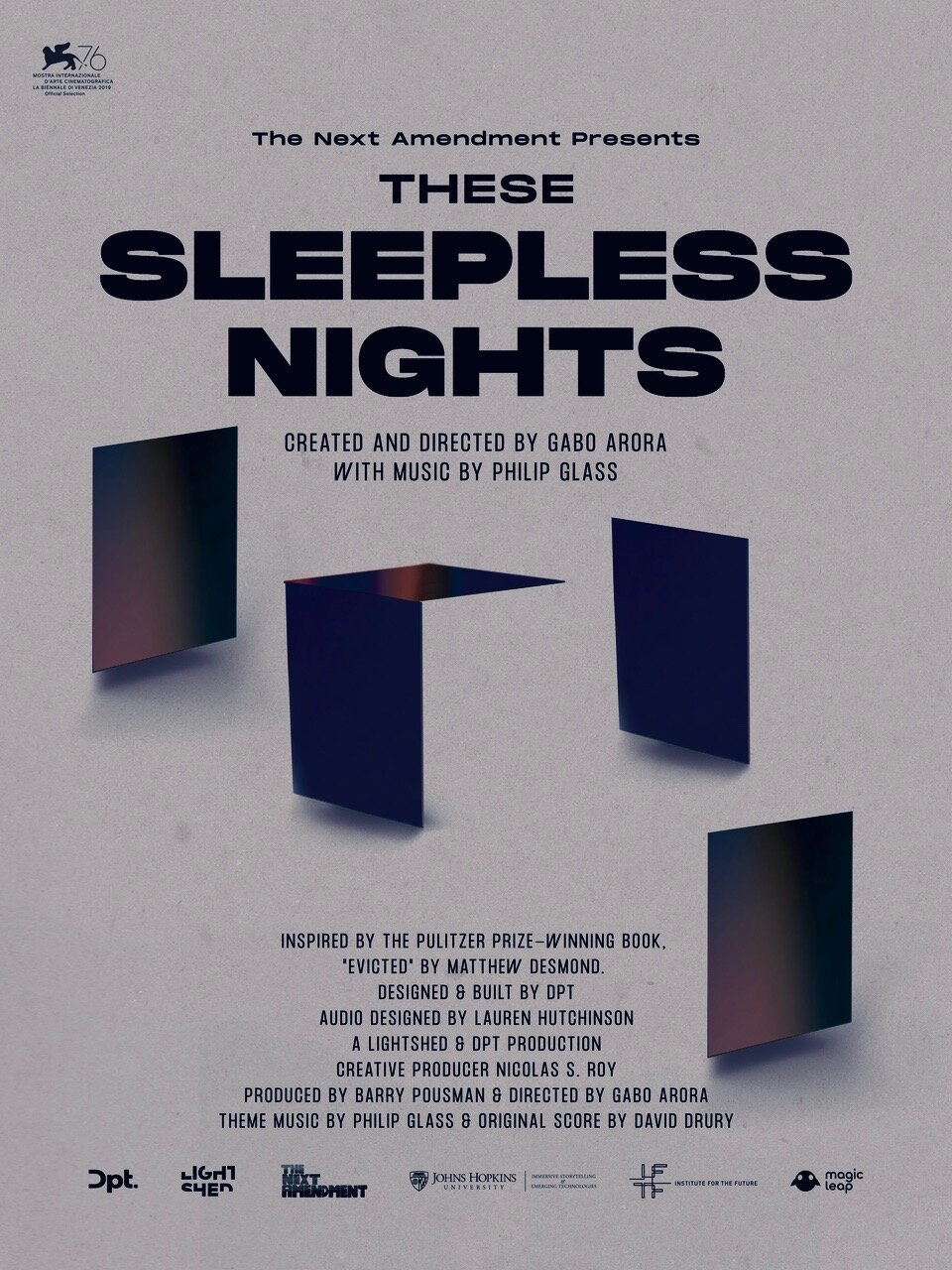 These Sleepless Nights (2019), mixed reality installation, Magicleap, 76 Venice film festival, FNC montreal