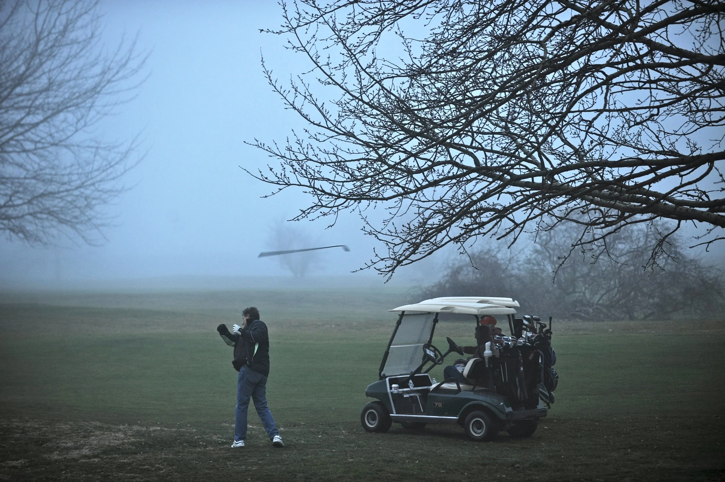  A golfer loses his club while playing at the Marine Park Golf Course in Brooklyn May 2012. By Todd Maisel, NY Daily News 