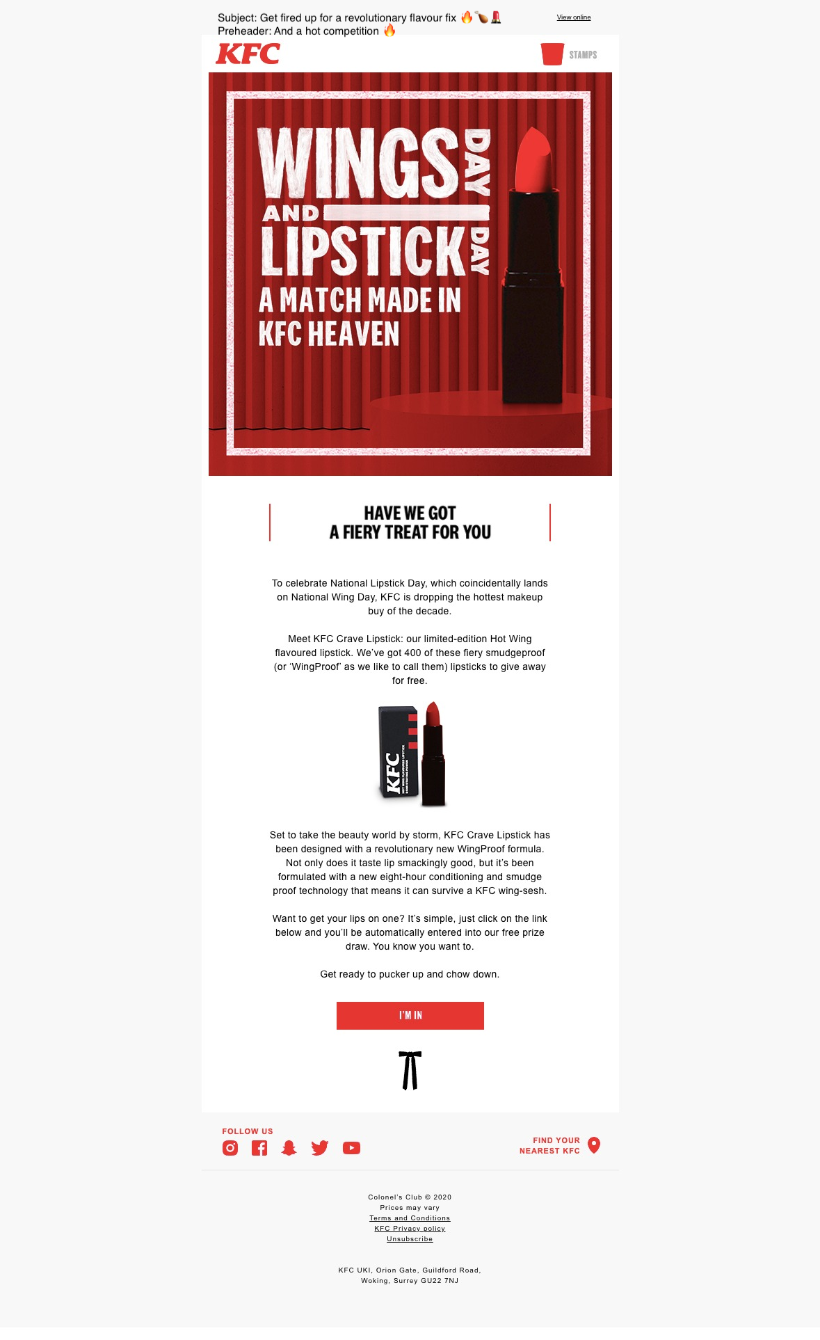 KFC National Lipstick and wing day email.png