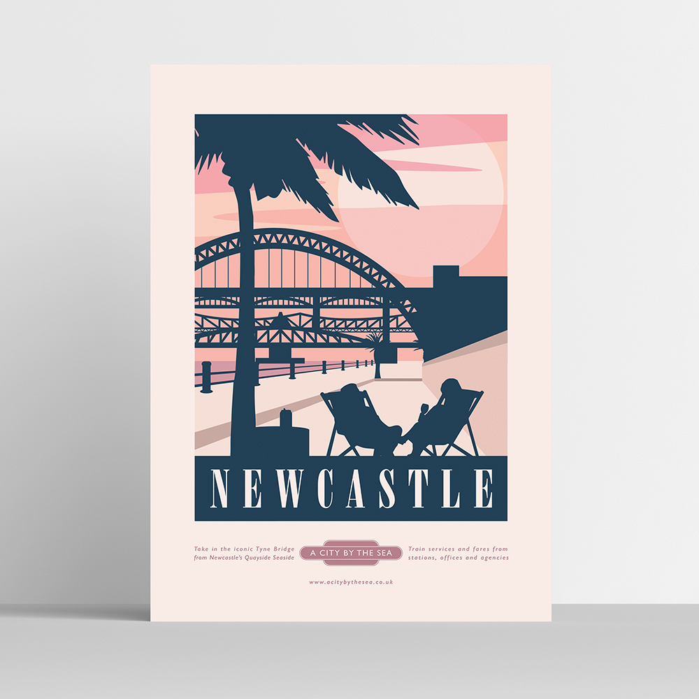 Quayside Seaside Travel Poster Print