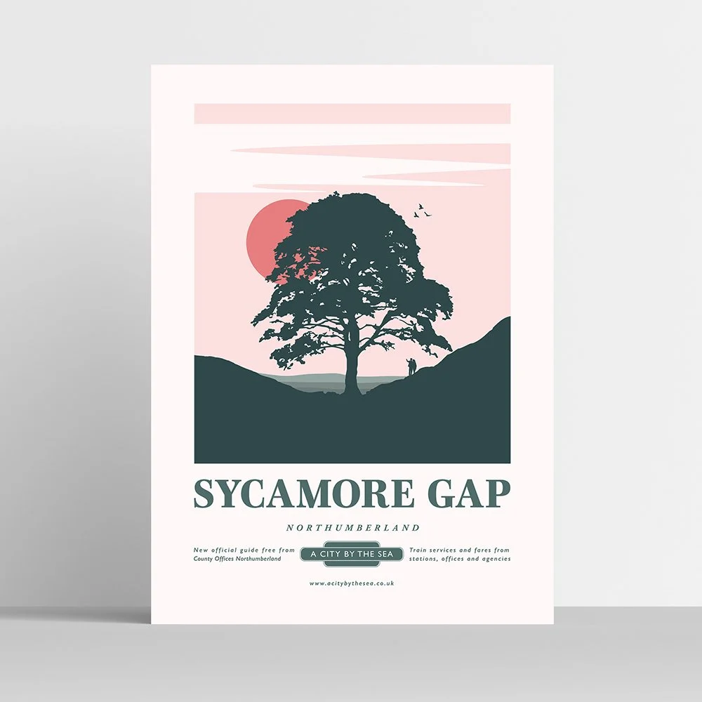 Sycamore Gap Travel Poster Print