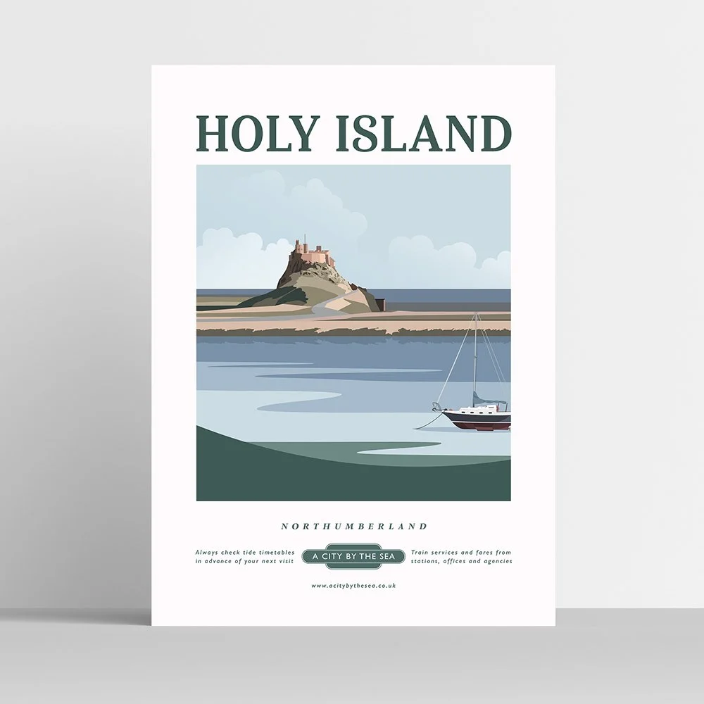 Holy Island Travel Poster Print
