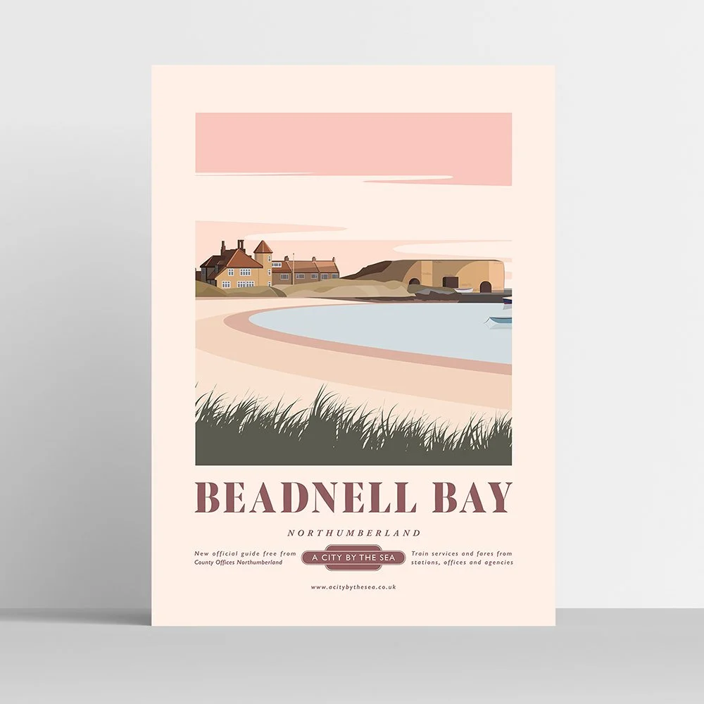 Beadnell Travel Poster Print