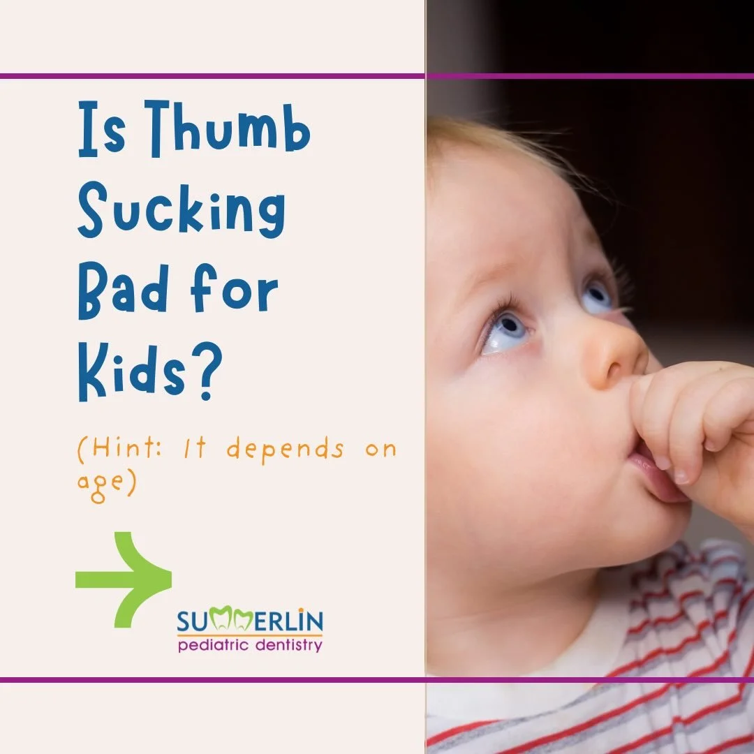 Thumb sucking is one of the most common questions parents ask us&mdash;and the answer isn&rsquo;t one-size-fits-all! 👶 🦷 

#ThumbSucking #ParentQuestions #PediatricDentist #SummerlinPediatricDentistry