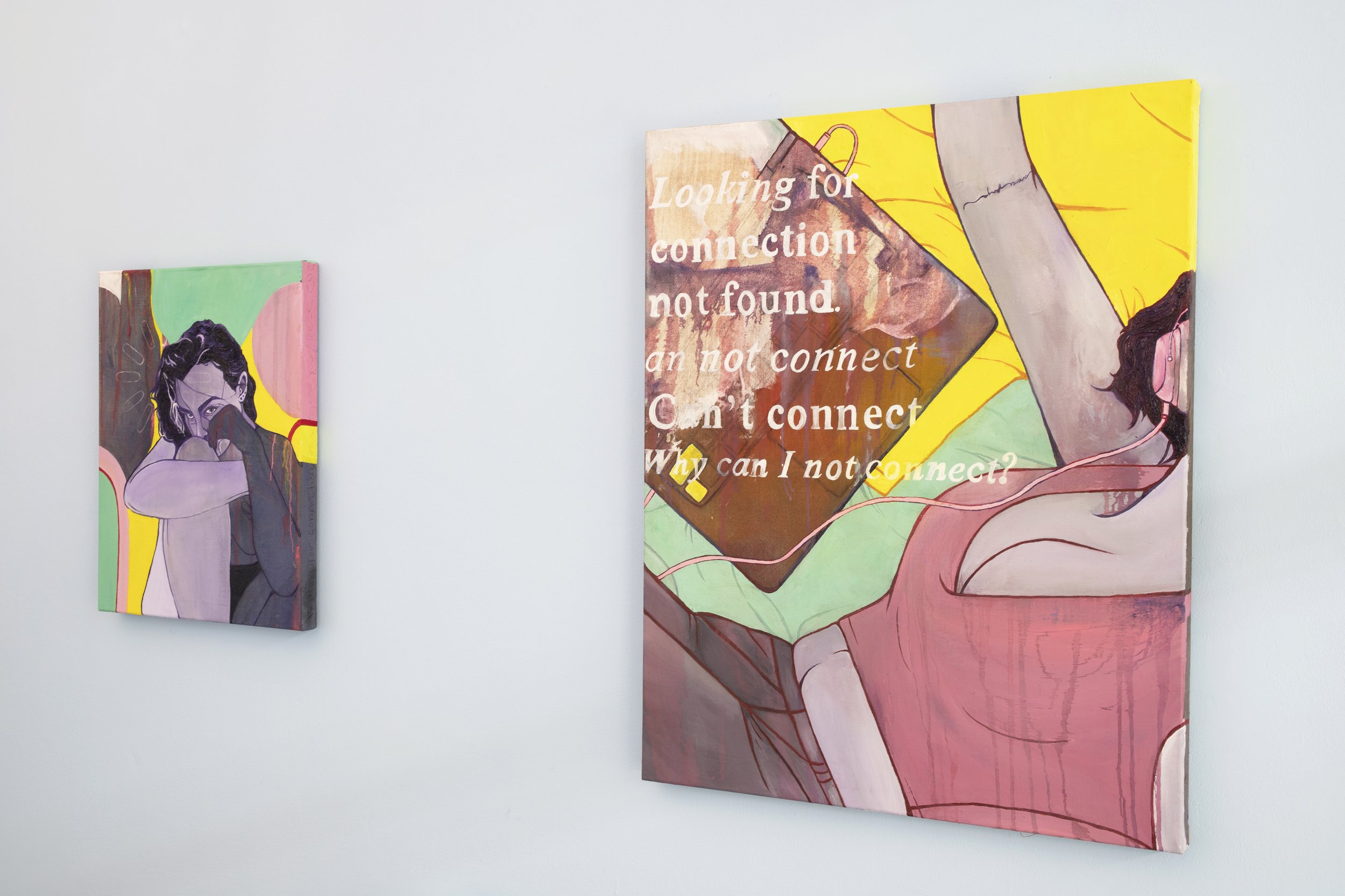 Lost Connection installed next to Thinking of you/These are the Colours on my mind 