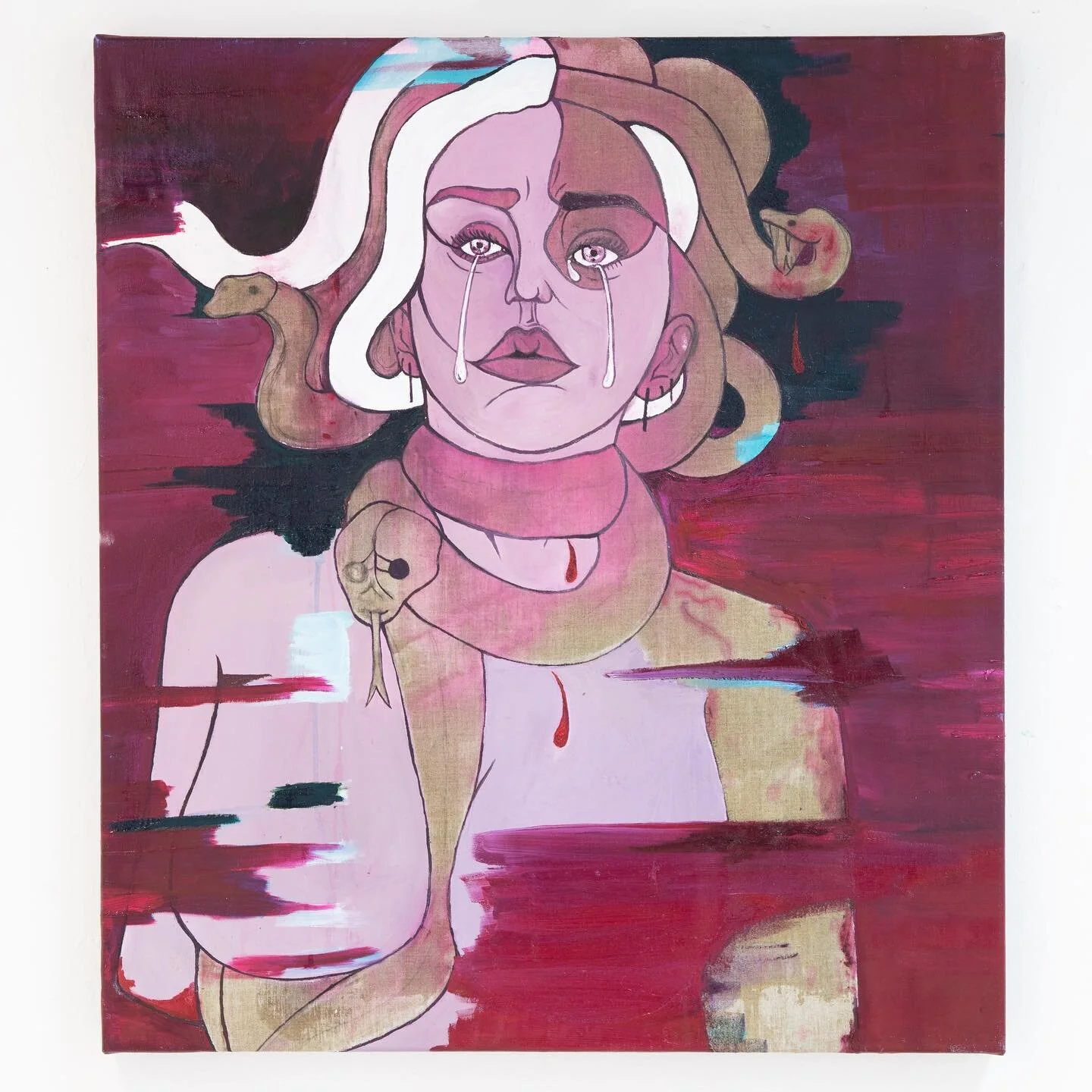 We are more than the victims they make us out to be 

Graphite and oil on linen 
90x80x4cm 

Original drawing done in 2020 in Tucson Arizona on tracing paper, painting started in St&ouml;&eth;varfj&ouml;r&eth;ur Iceland August 2022 finished in London