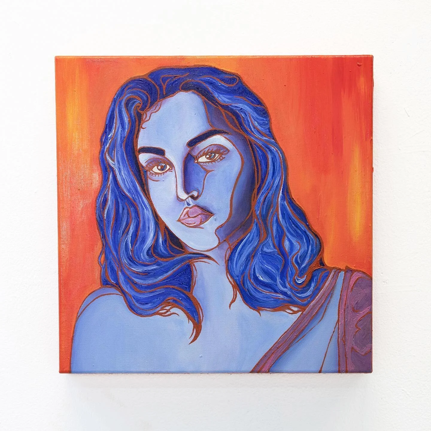 Burn my heart out 
Oil on linen 
40x40x4 cm 
 
Sometimes paintings do not go the way you want them too the first version of this painting got stabbed with the end of a paintbrush and torn off the canvas in anger but there is something rather beautifu