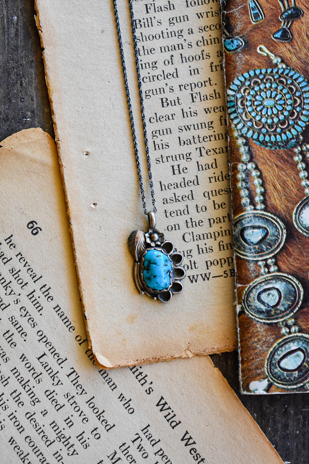 18" - Sterling and Turquoise Pendant and Chain