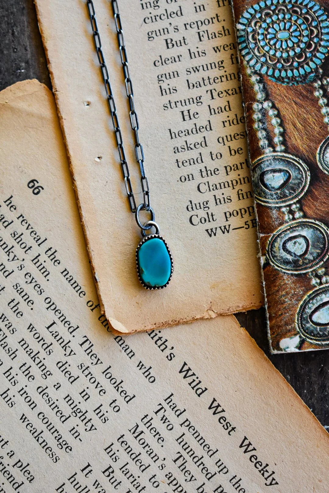 16" - Sterling and Turquoise Pendant and Chain