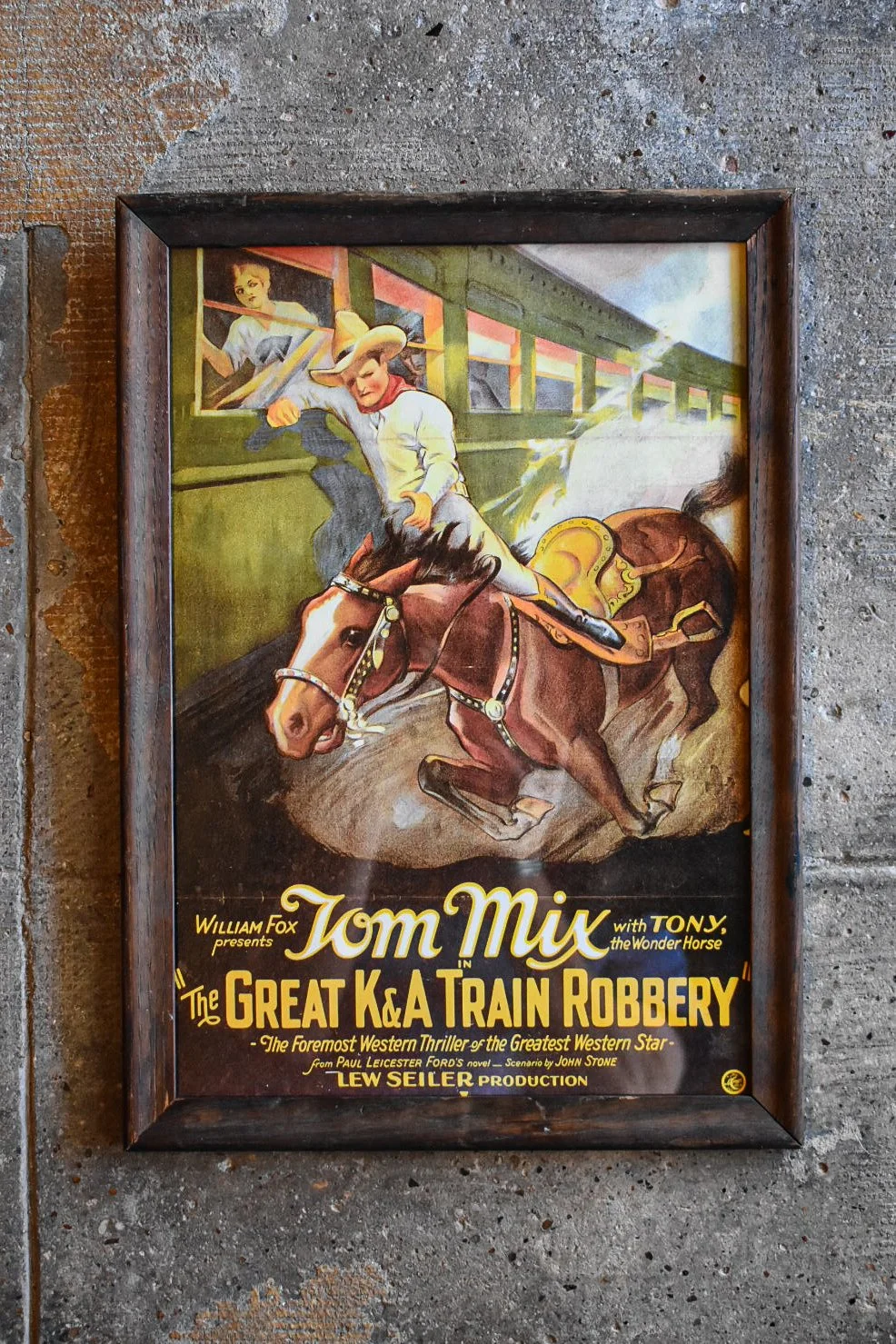 Vintage Framed Tom Mix Poster