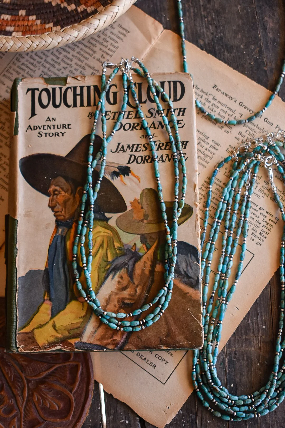 Navajo Pearl and Turquoise Rice Bead Necklace