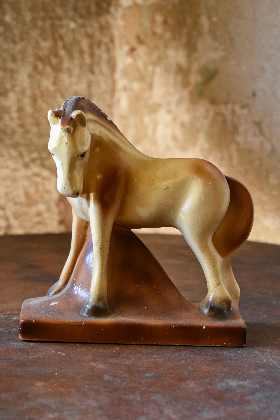 Vintage Plaster Pony Bookend