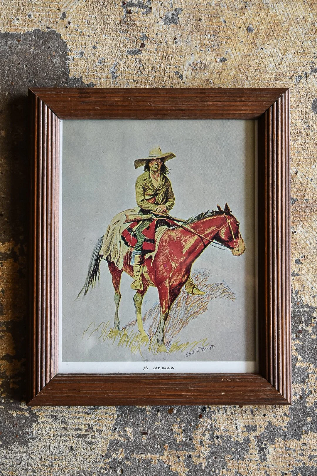"Old Ramon" - Vintage Framed Remington Print