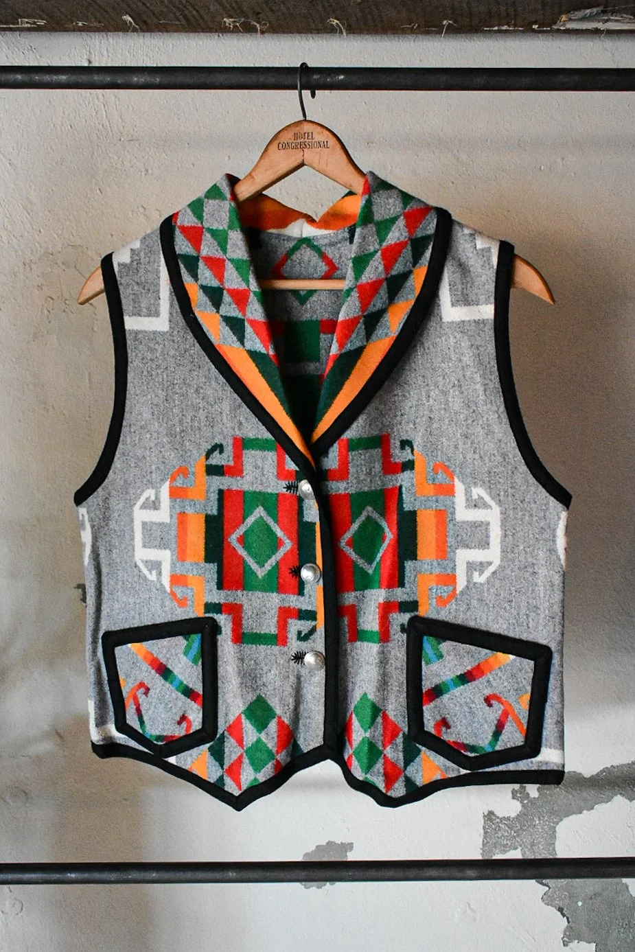 Size M/L - Vintage Handmade Reversible Wool Vest