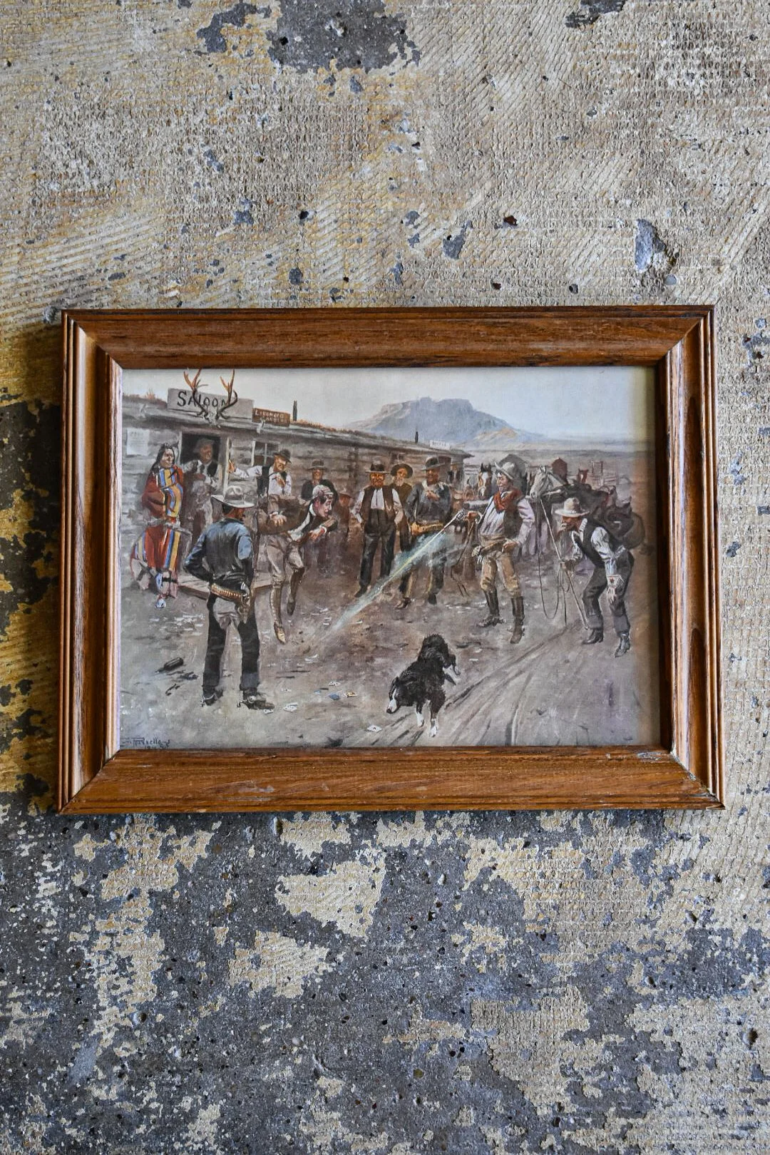 "Tenderfoot" - Vintage Framed C.M. Russell Print