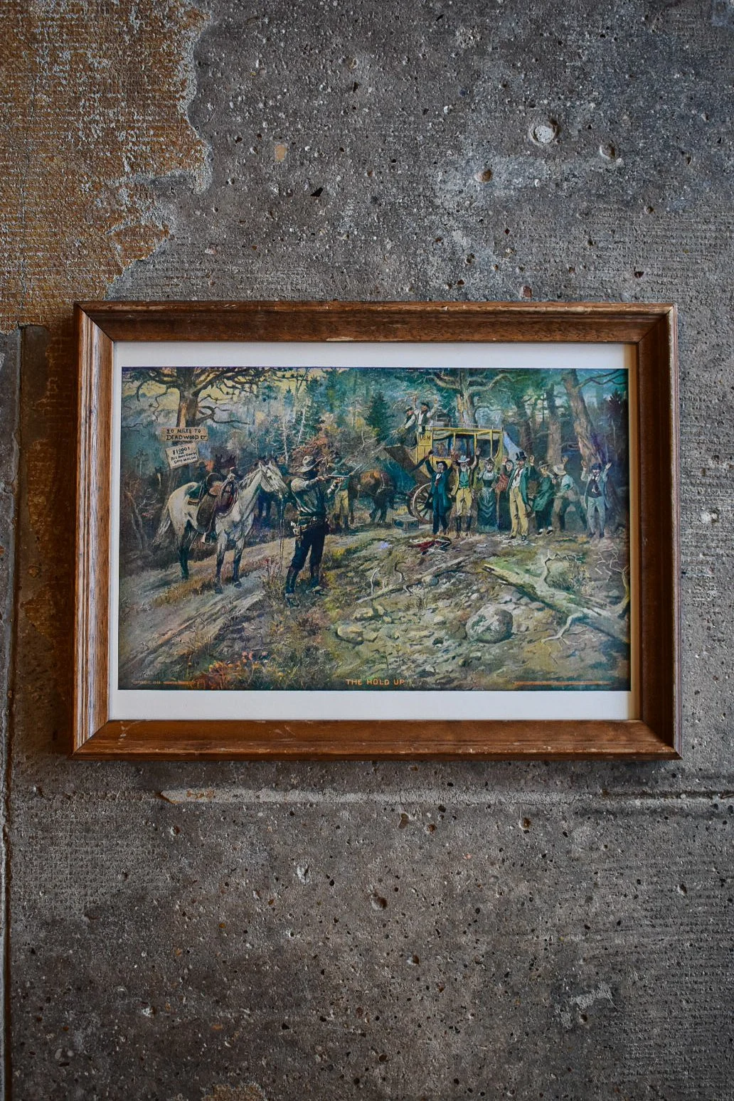 "The Hold Up" - Framed Vintage Russell Print