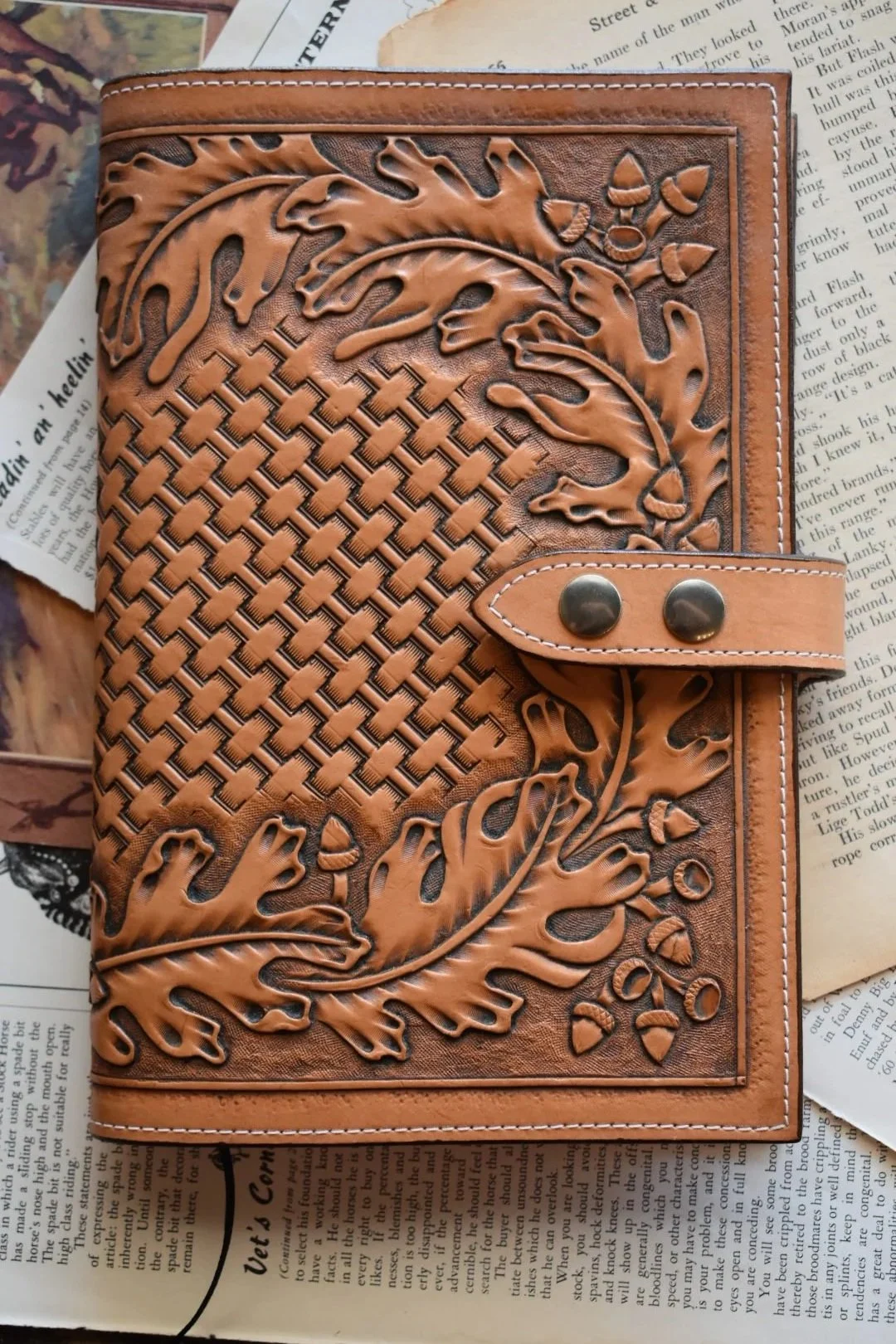 Oak Leaf Carved Bible Journal Cover