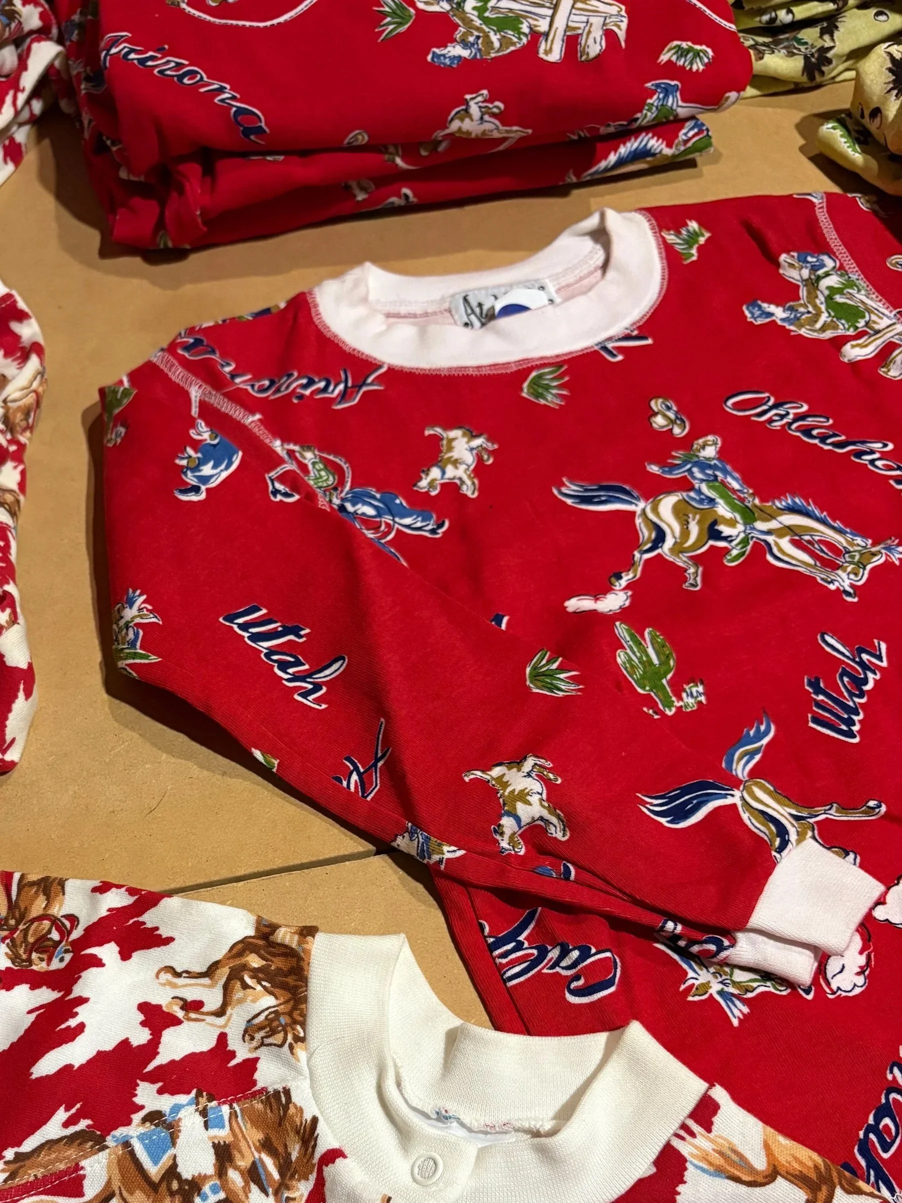 Kids Red Cowboy Print PJ's