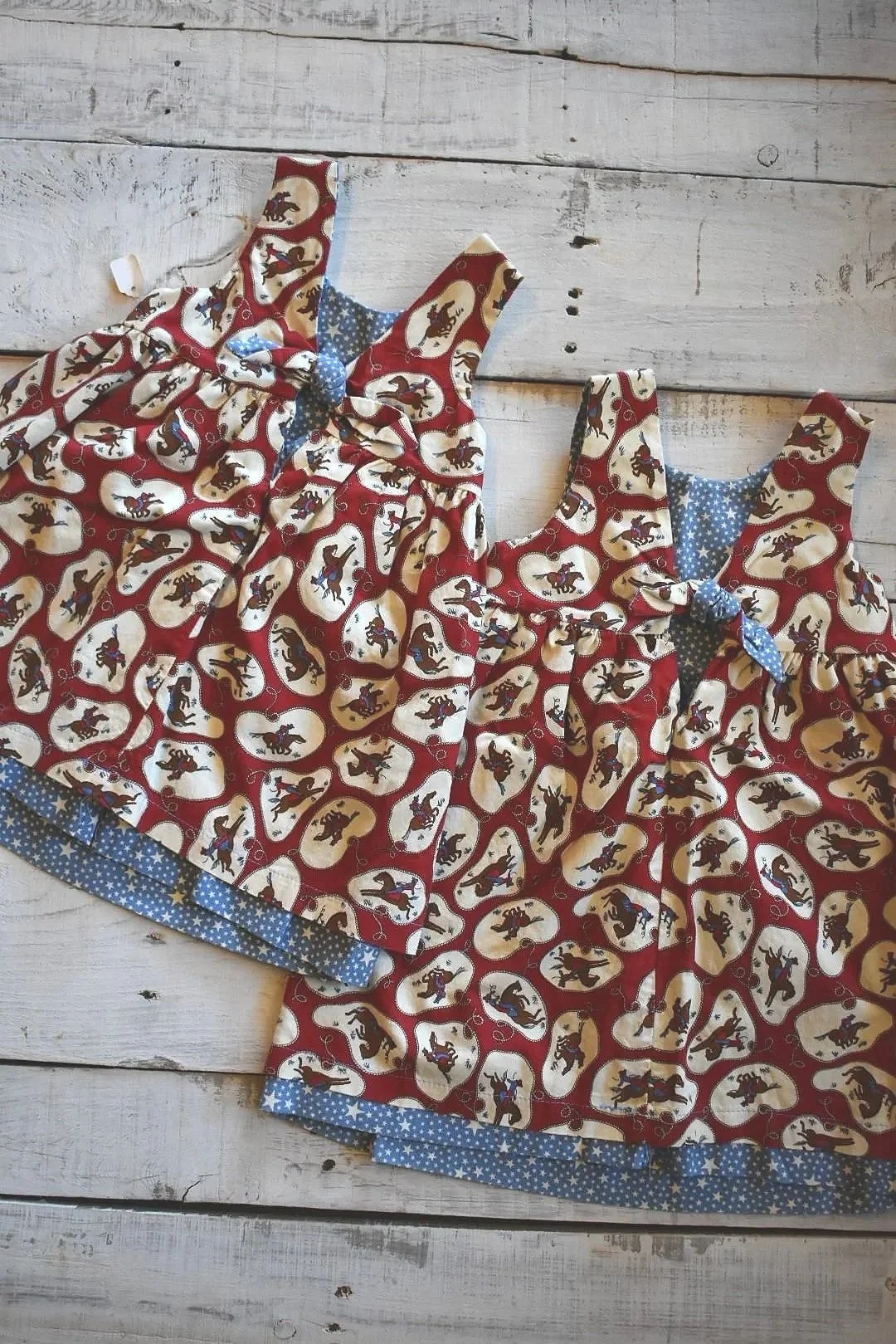 Red Cowboy Print Dress