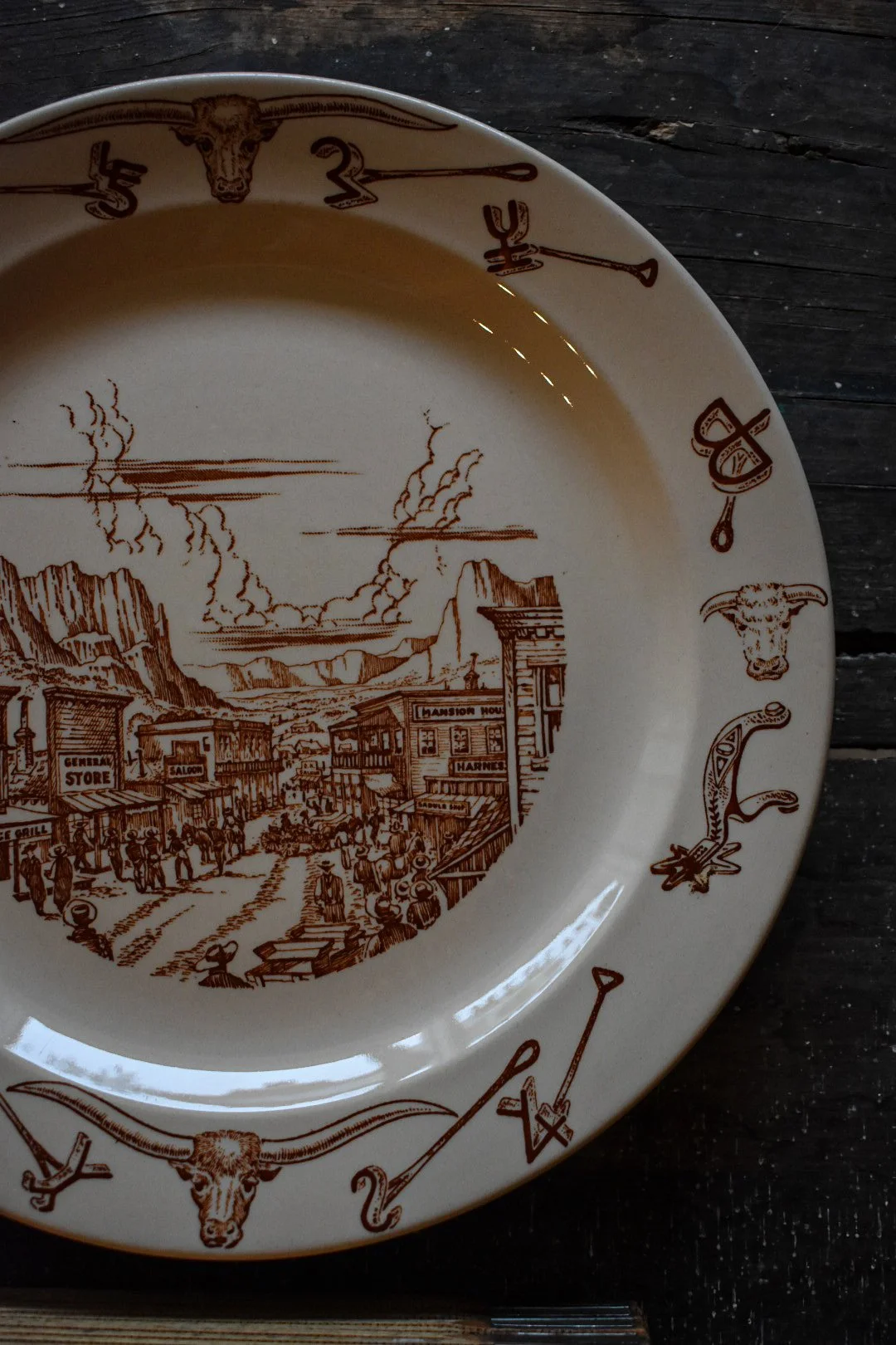 Vintage 10.75" El Rancho Dinner Plate