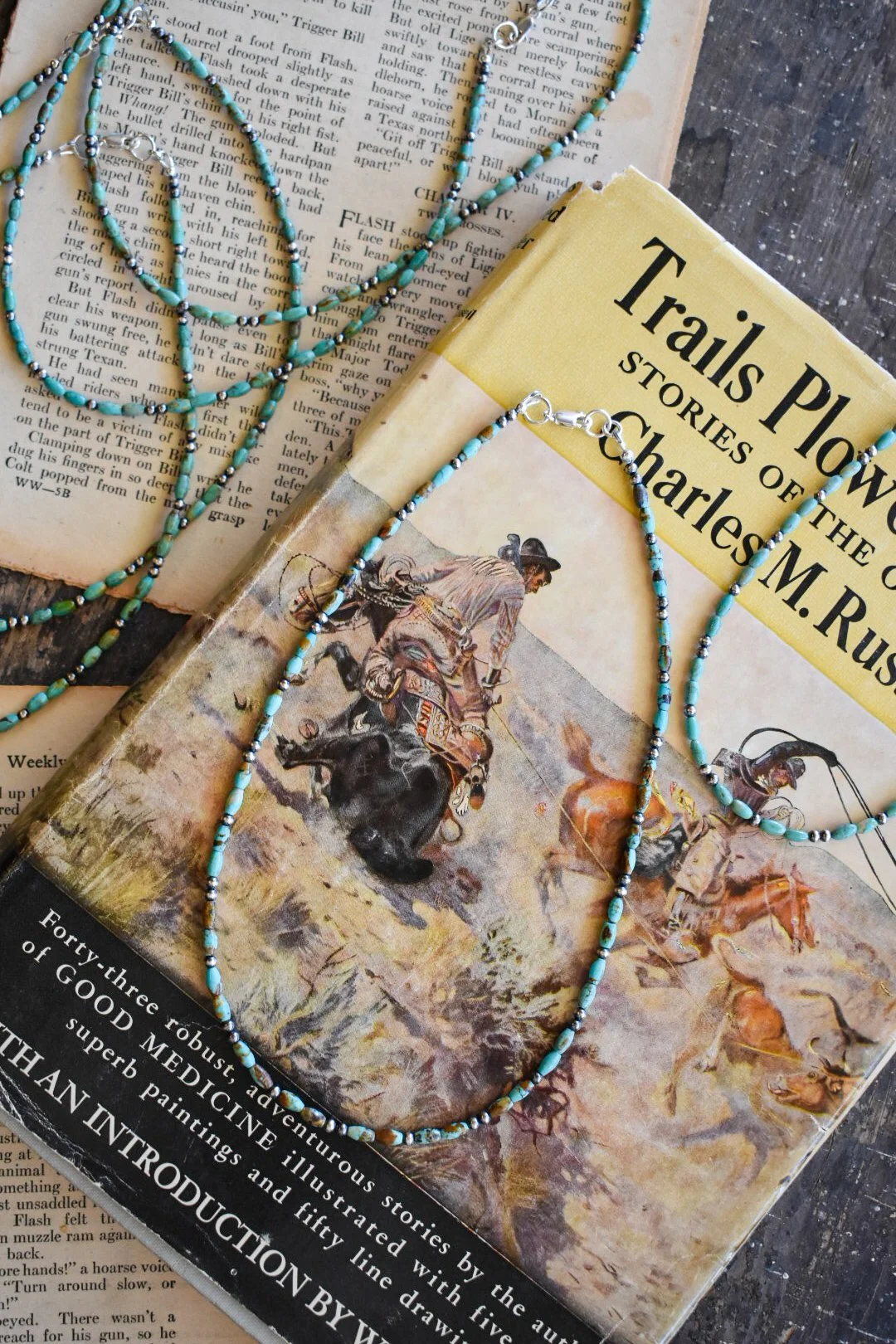 Navajo Pearl and Turquoise Rice Bead Necklace