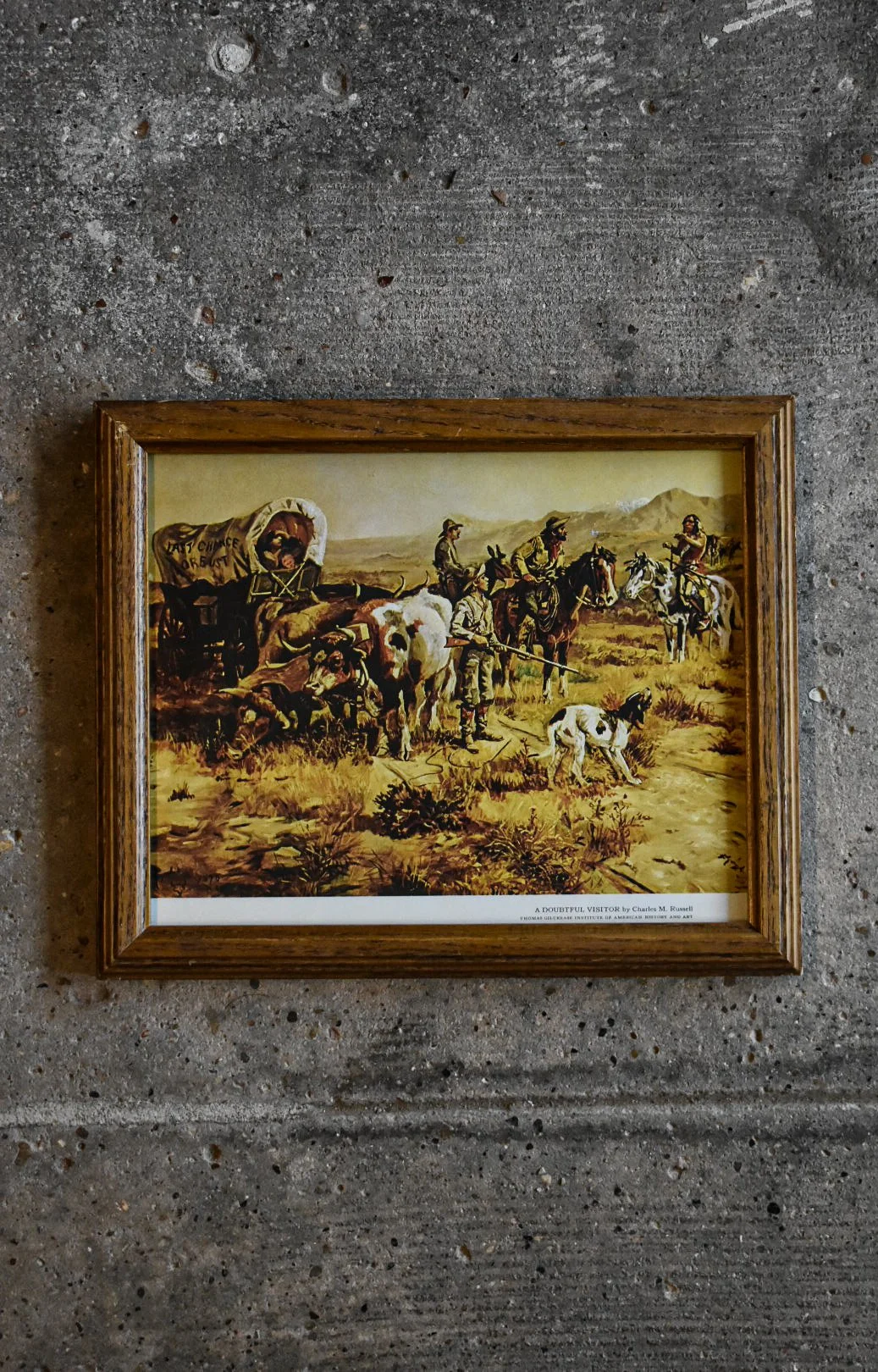 "A Doubtful Visitor" - Vintage Framed Russell Print