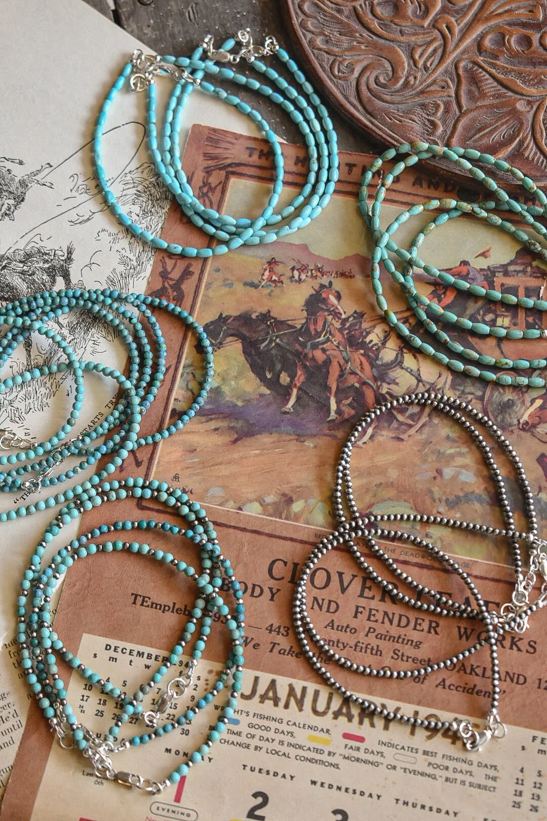 Turquoise and Sterling Anklets