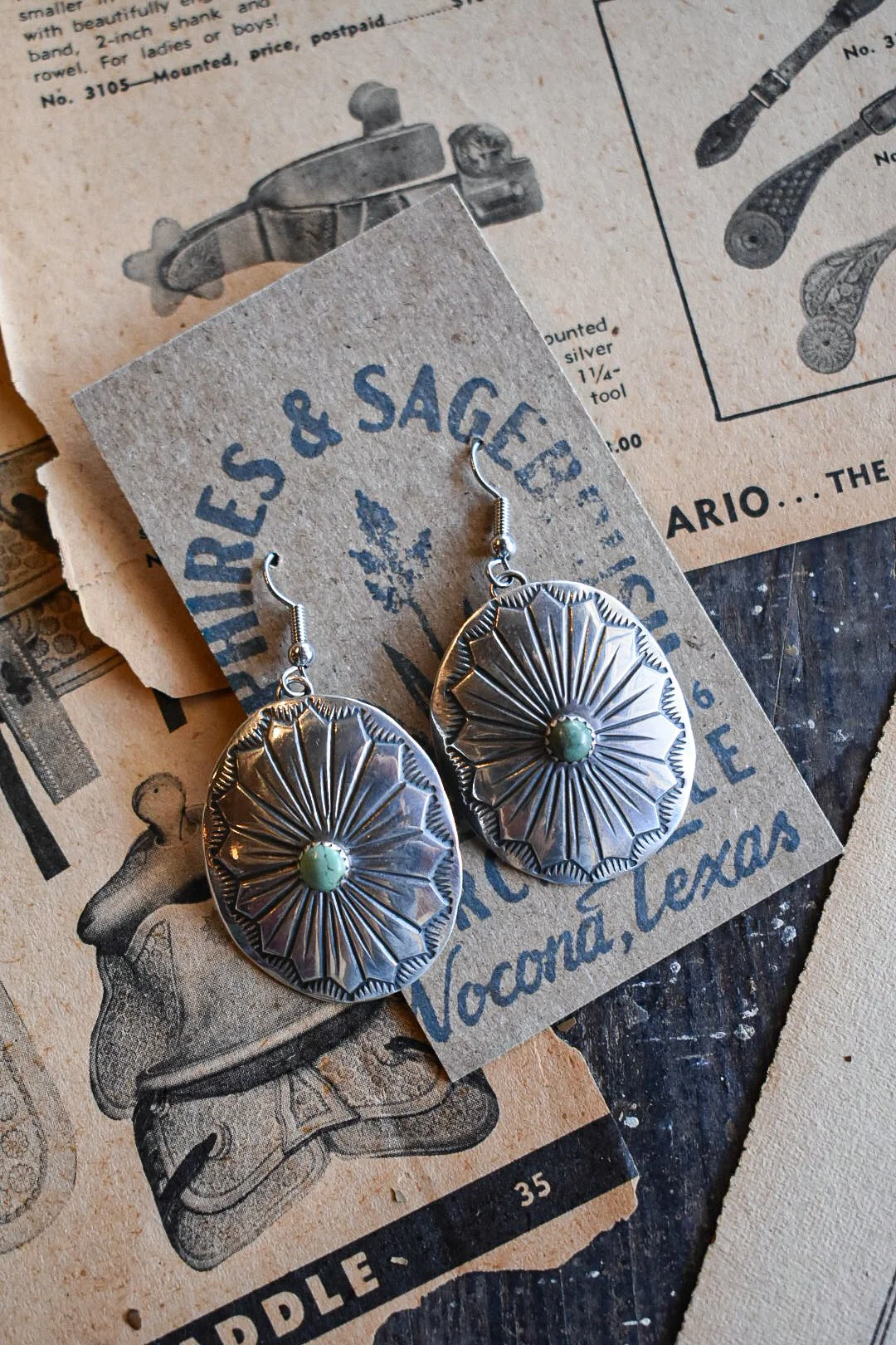 Stamped Concho Earrings
