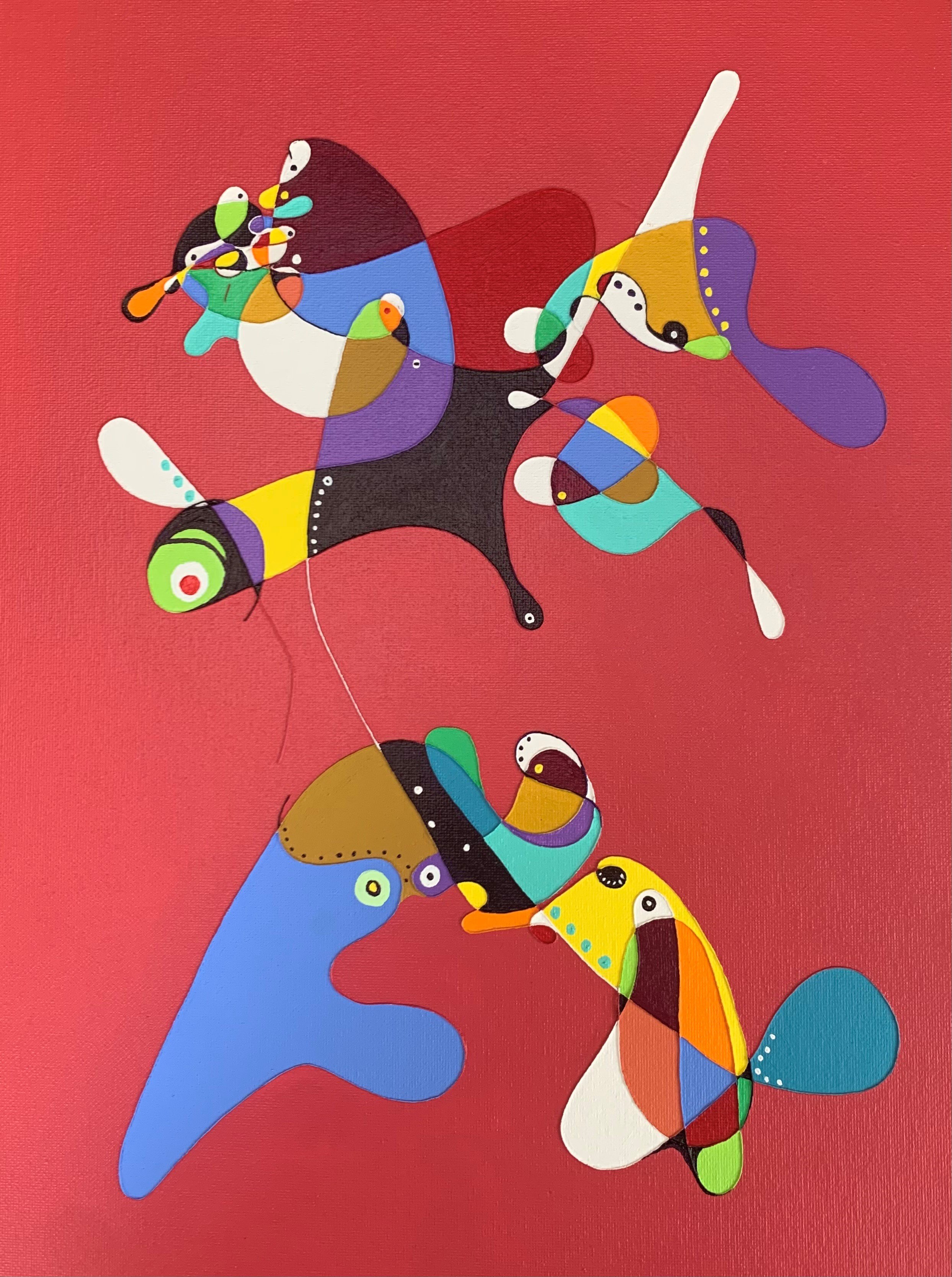 The Long Trek acrylic on canvas board 12x16in