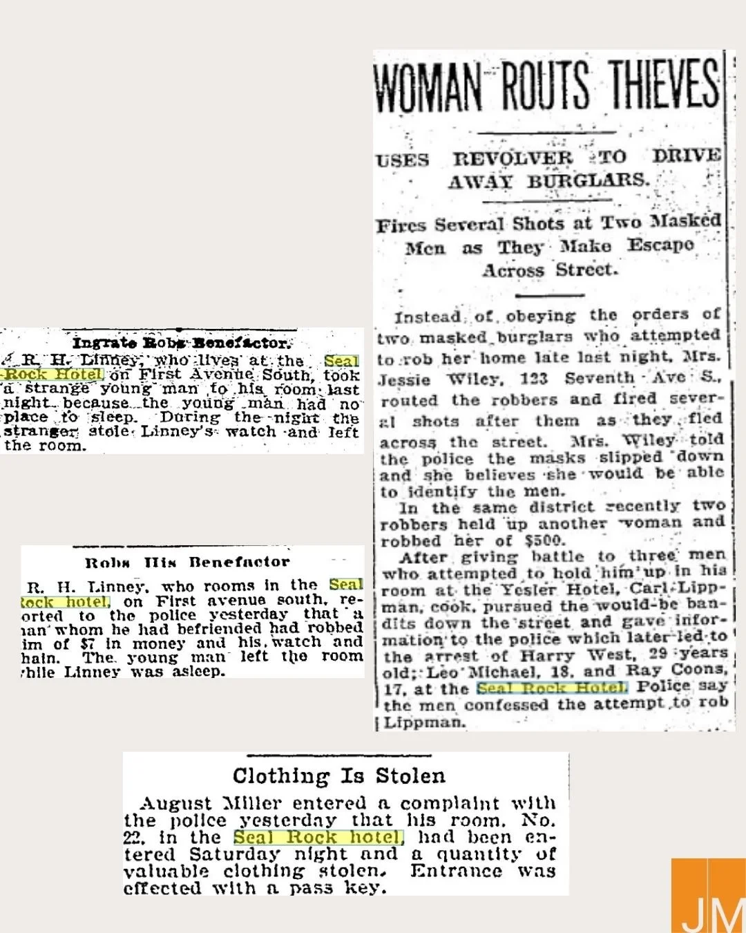Welcome back to flashback Friday as we spotlight people who lived and passed through the historic Maud Building. 

The Maud Building was formally the Seal Rock Hotel and home for many ne'er-do-wells, and the ordinary person who happened to in an &lsq