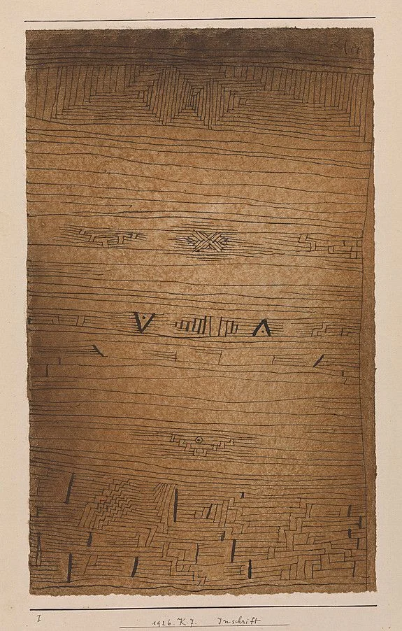 Paul Klee. Inschrift . 1926. GuggenheimMusuem, New York.