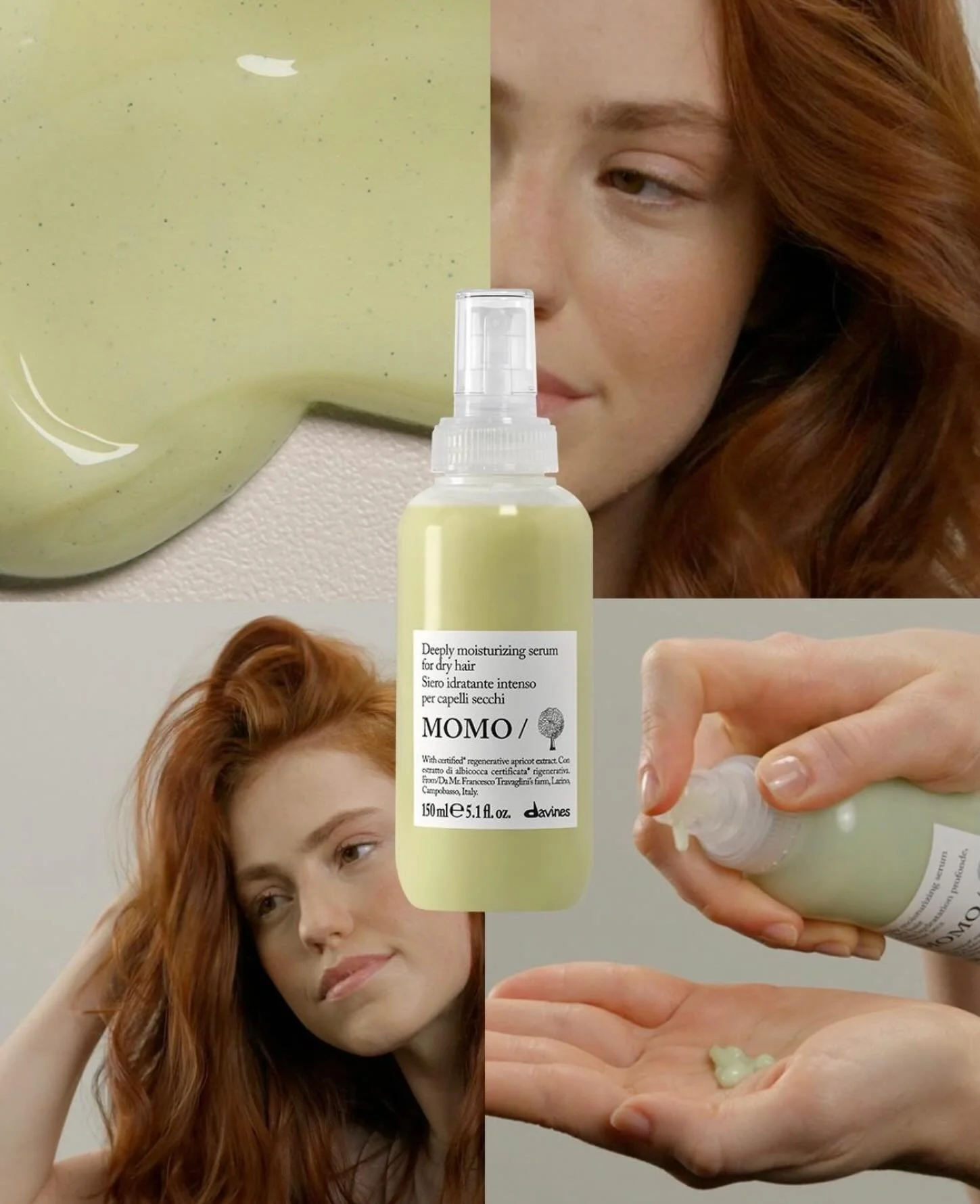 Our favorite leave in conditioner just got a face lift. It now protects against heat up to 446 degrees using apricot extract. 97% Natural ingredients.