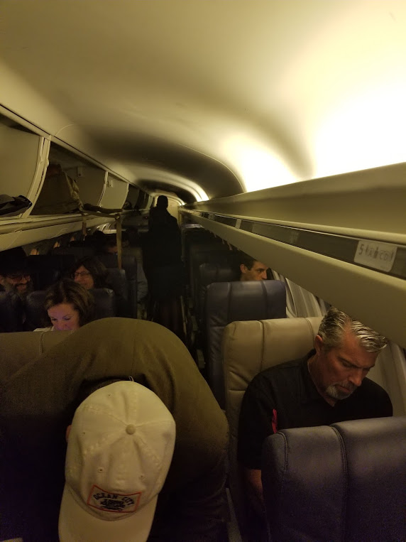THIS DIRECT FLIGHT IS ONE OF THOSE LITTLE PUDDLE JUMPERS WHICH I HATE. FLYING WAS NOT SOMETHING I GOT COMFORTABLE WITH VERY EASILY, AND THESE TINY PLANES ARE WHAT I IMAGINE HELL WOULD BE LIKE.