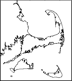 Coastline of Cape Cod, MA. Zooming in or out, measuring with shorter or longer measuring sticks, would result in different length measurements.