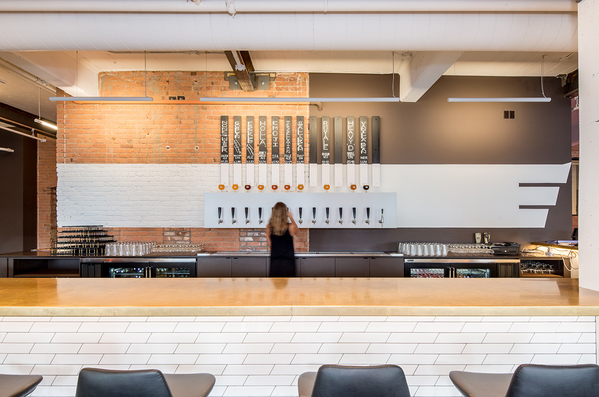 Renovation of historic building for brewery and taproom in Minneapolis by Christian Dean Architecture.