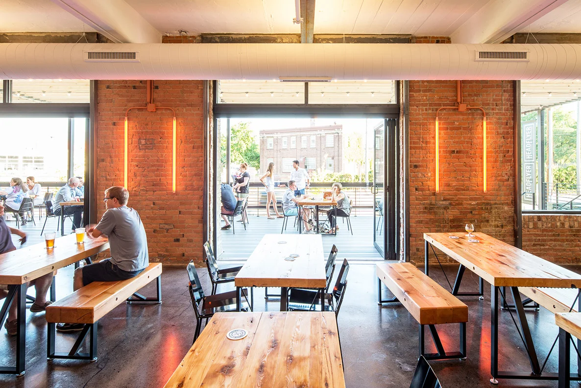Headflyer Brewing modern taproom remodel by Christian Dean Architecture.