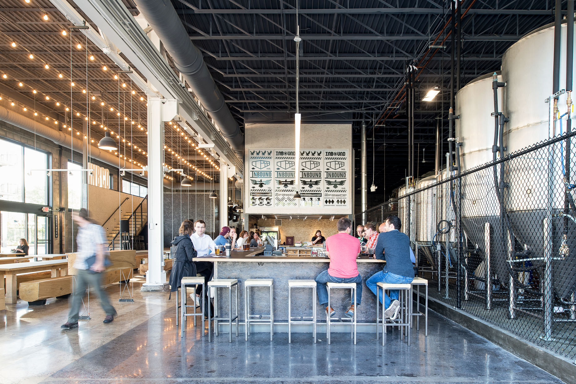 Modern brewery and taproom space in Minneapolis by Christian Dean Architecture.