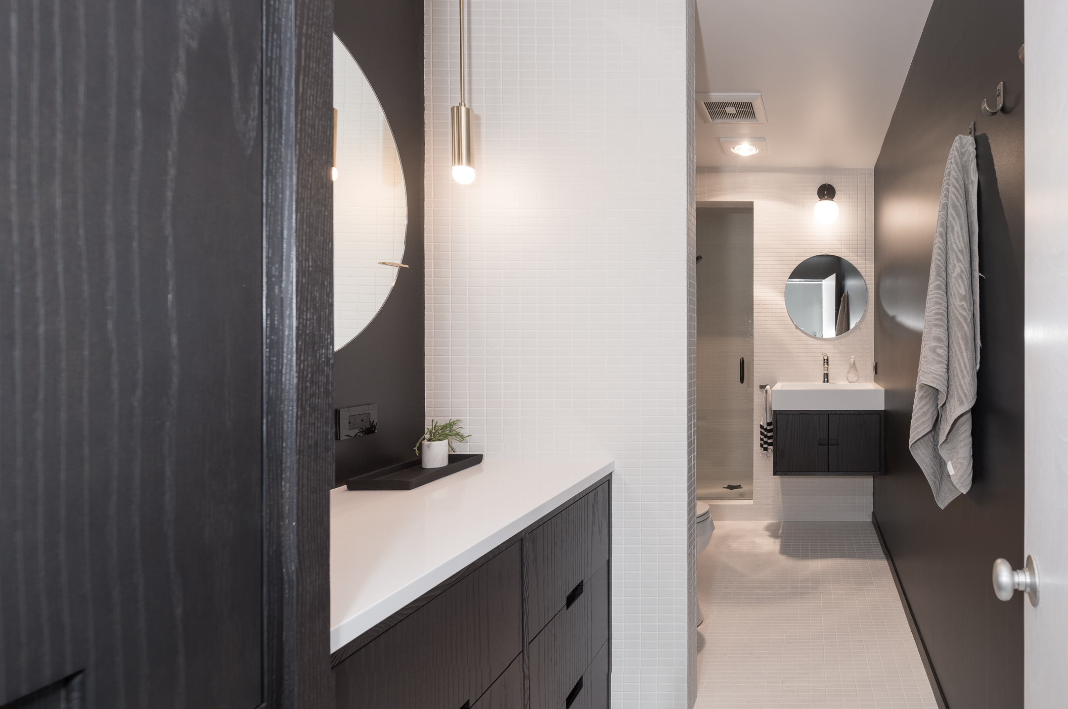 Modern black and white bathroom remodel