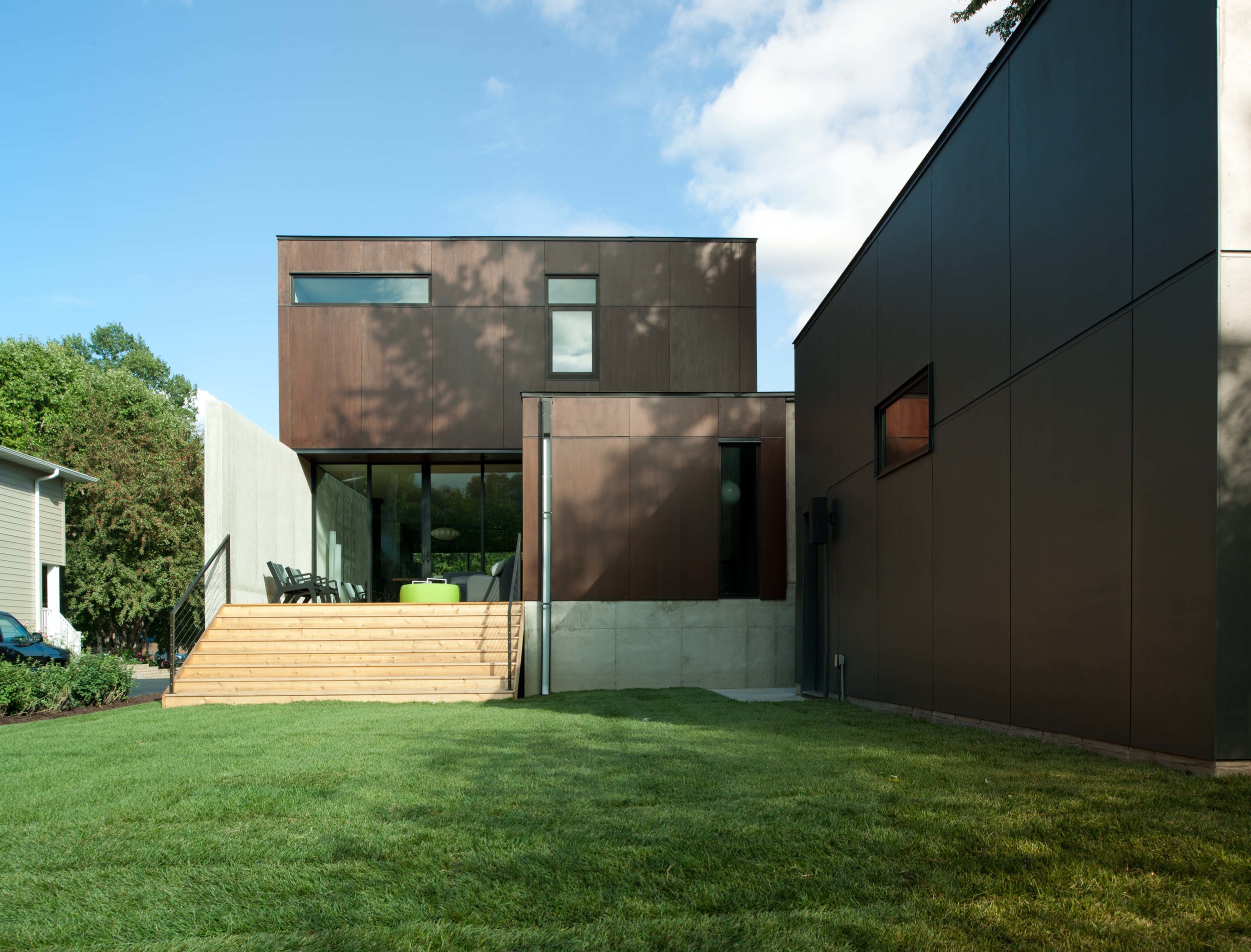 Modern corten steel and concrete home in Minneapolis by Christian Dean Architecture