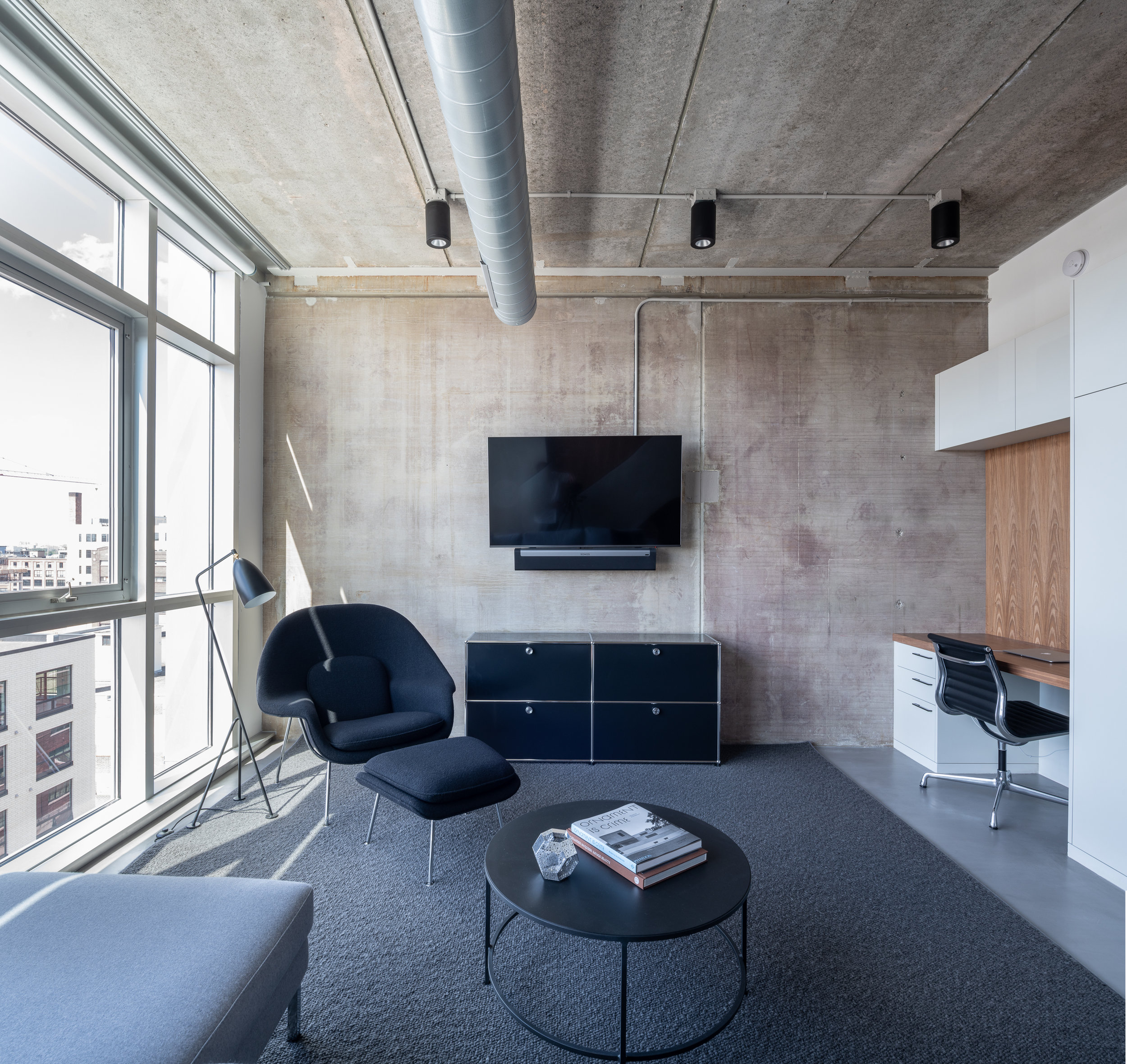 Modern loft den designed by Christian Dean Architecture