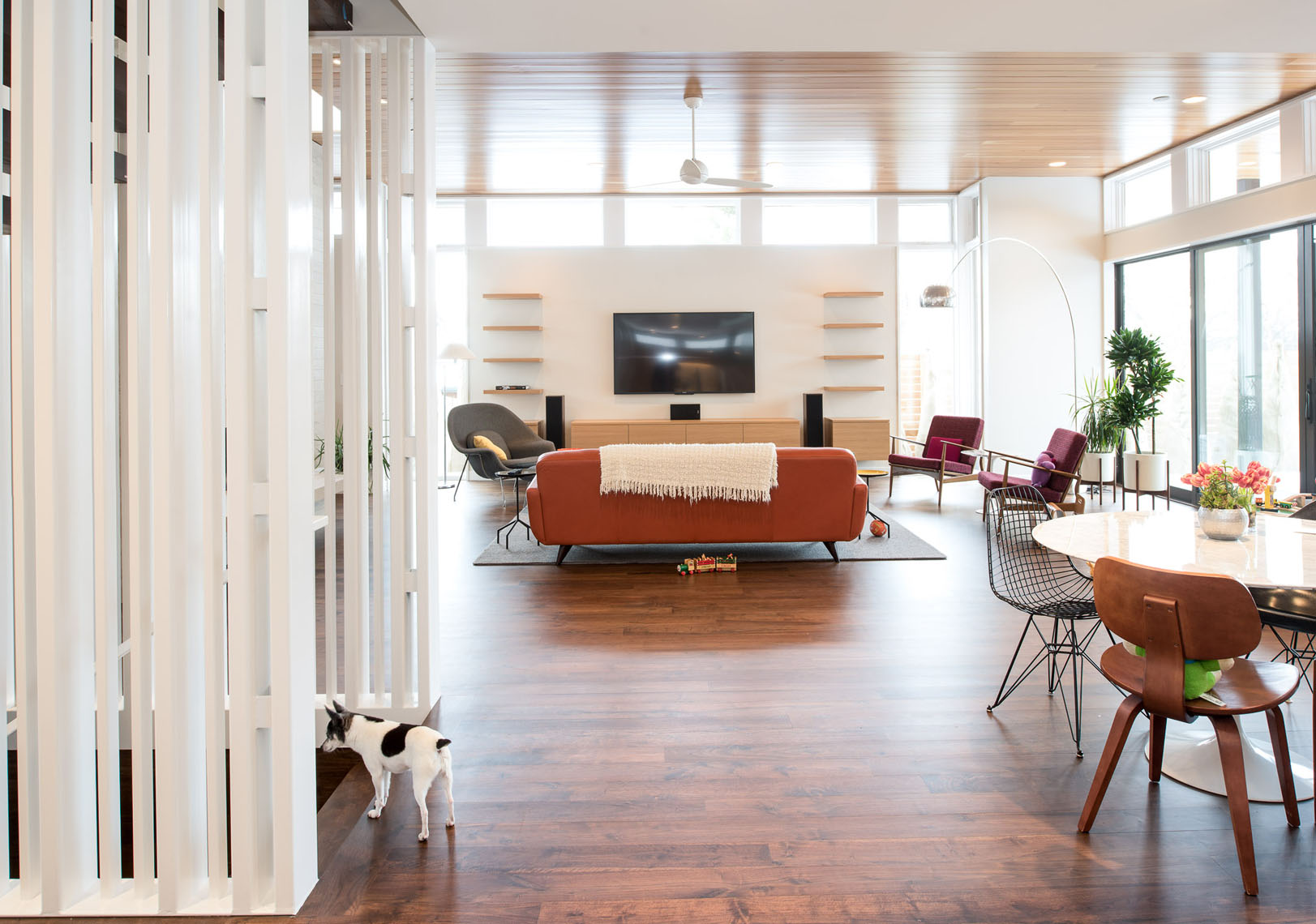Modern living room in an open floorplan