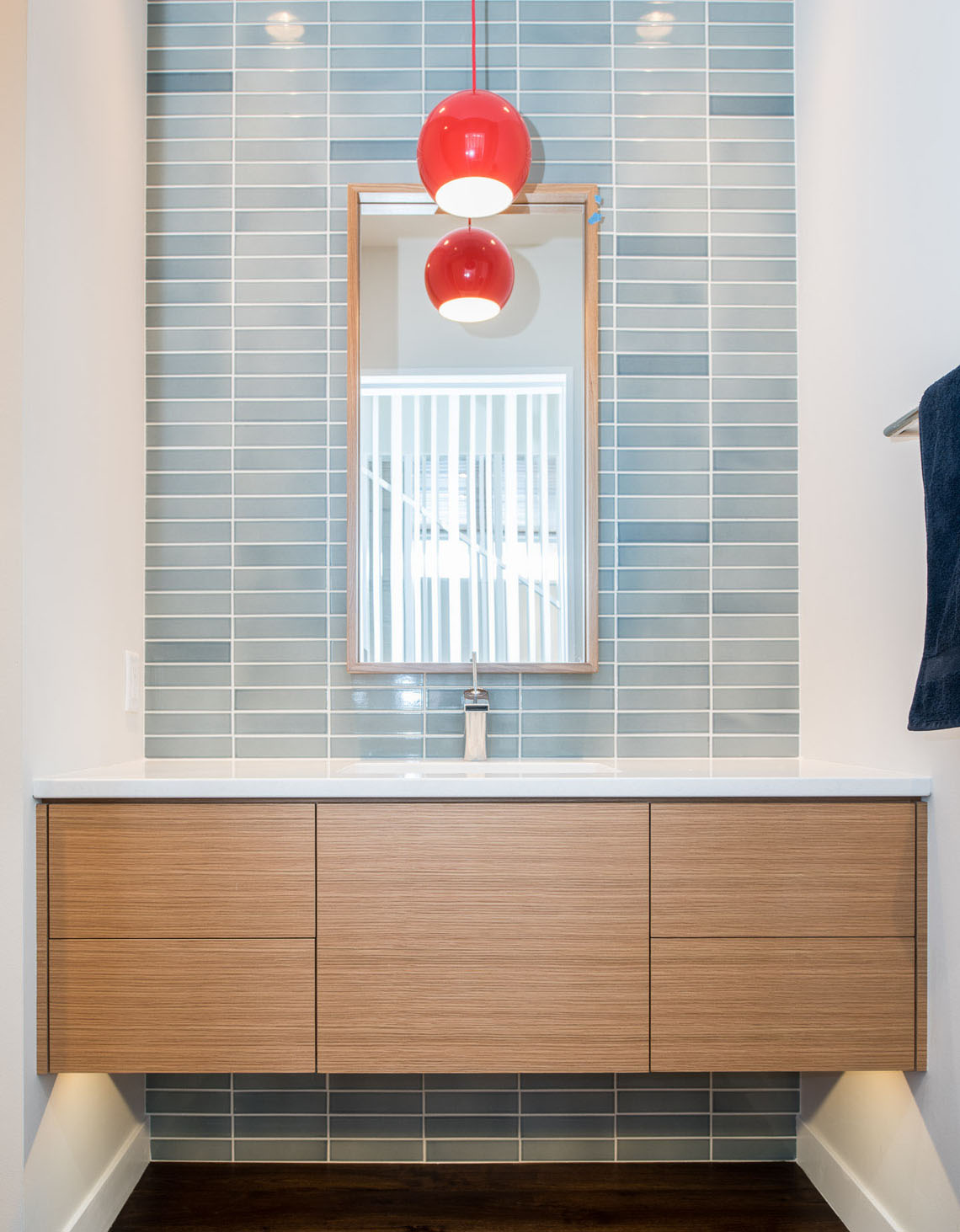 Modern custom floating bathroom vanity