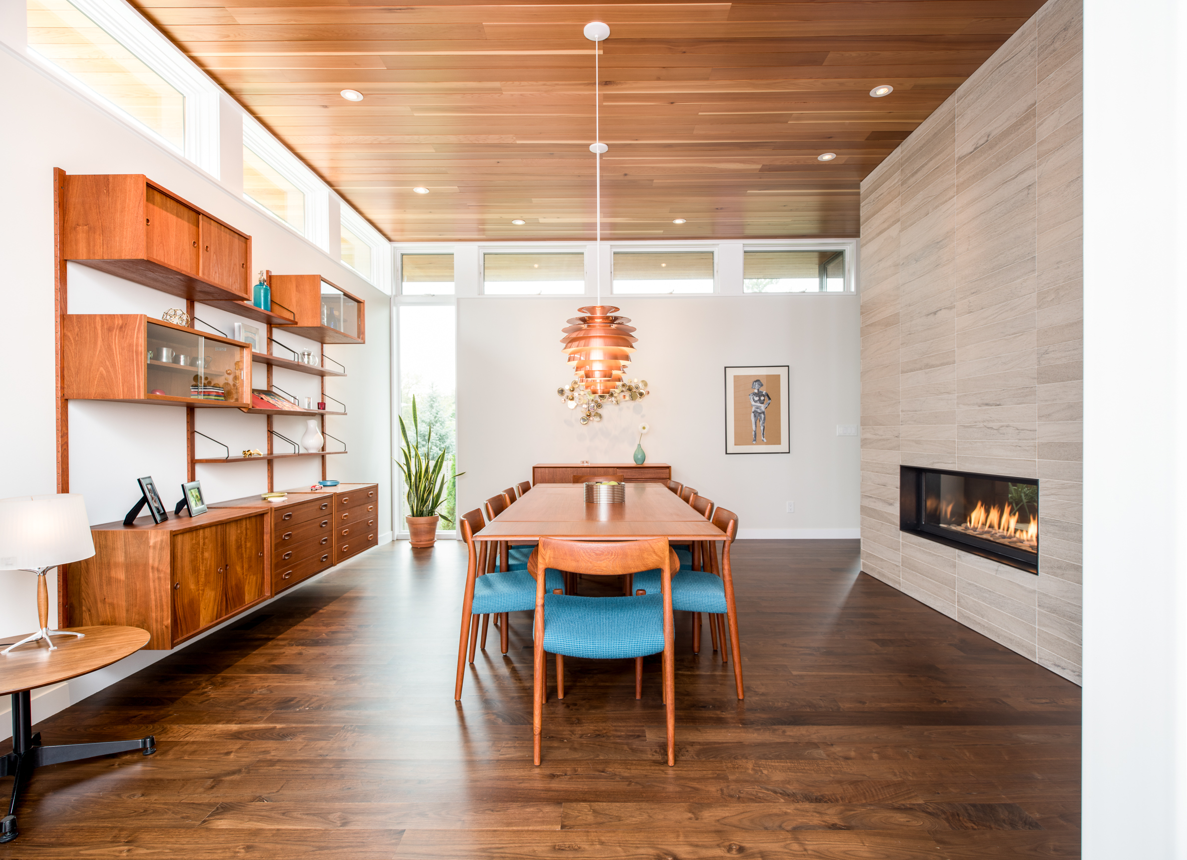 Modern midcentury dining room  designed by Christian Dean Architecture