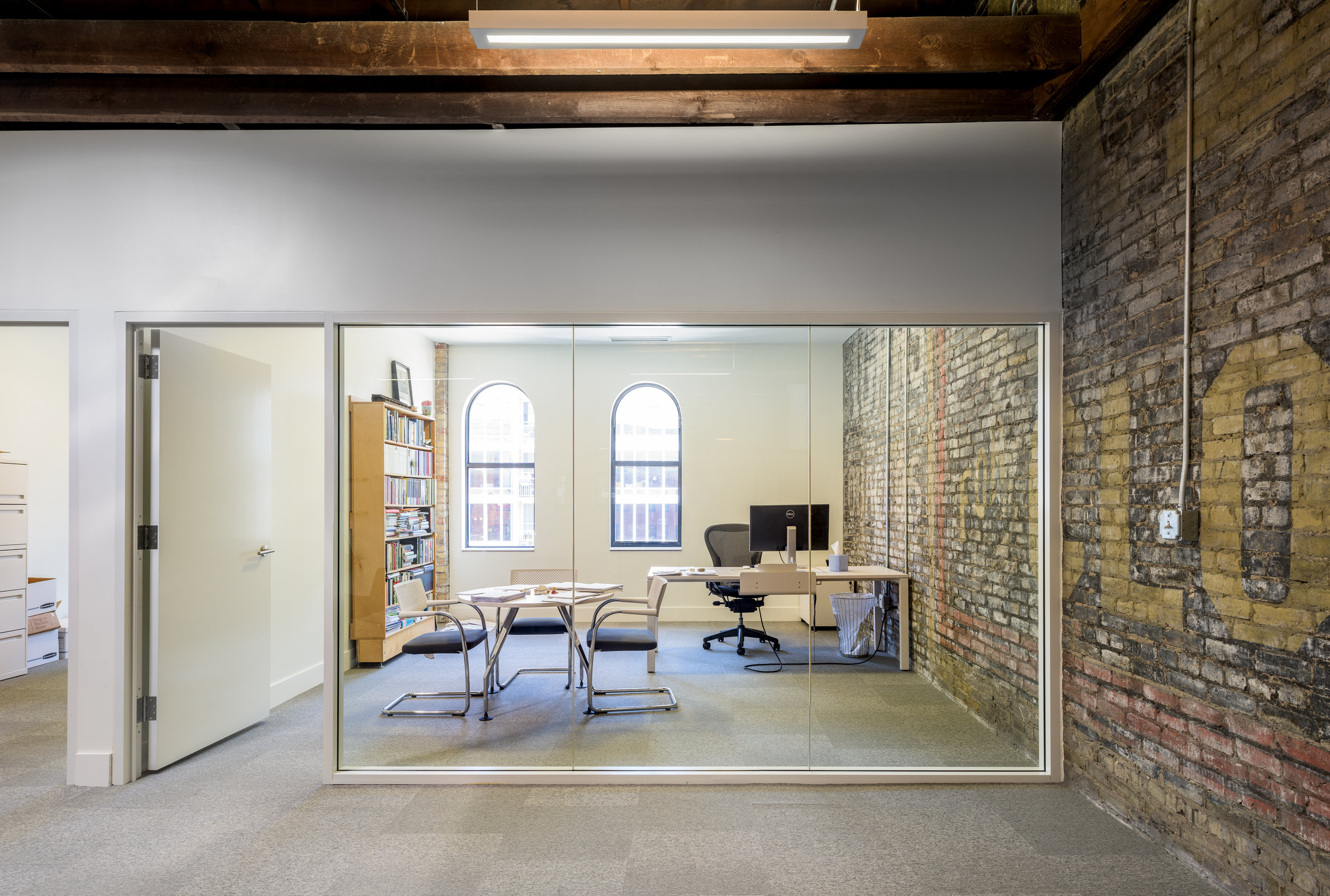 Modern office remodel in historic downtown Minneapolis building by Christian Dean Architecture.