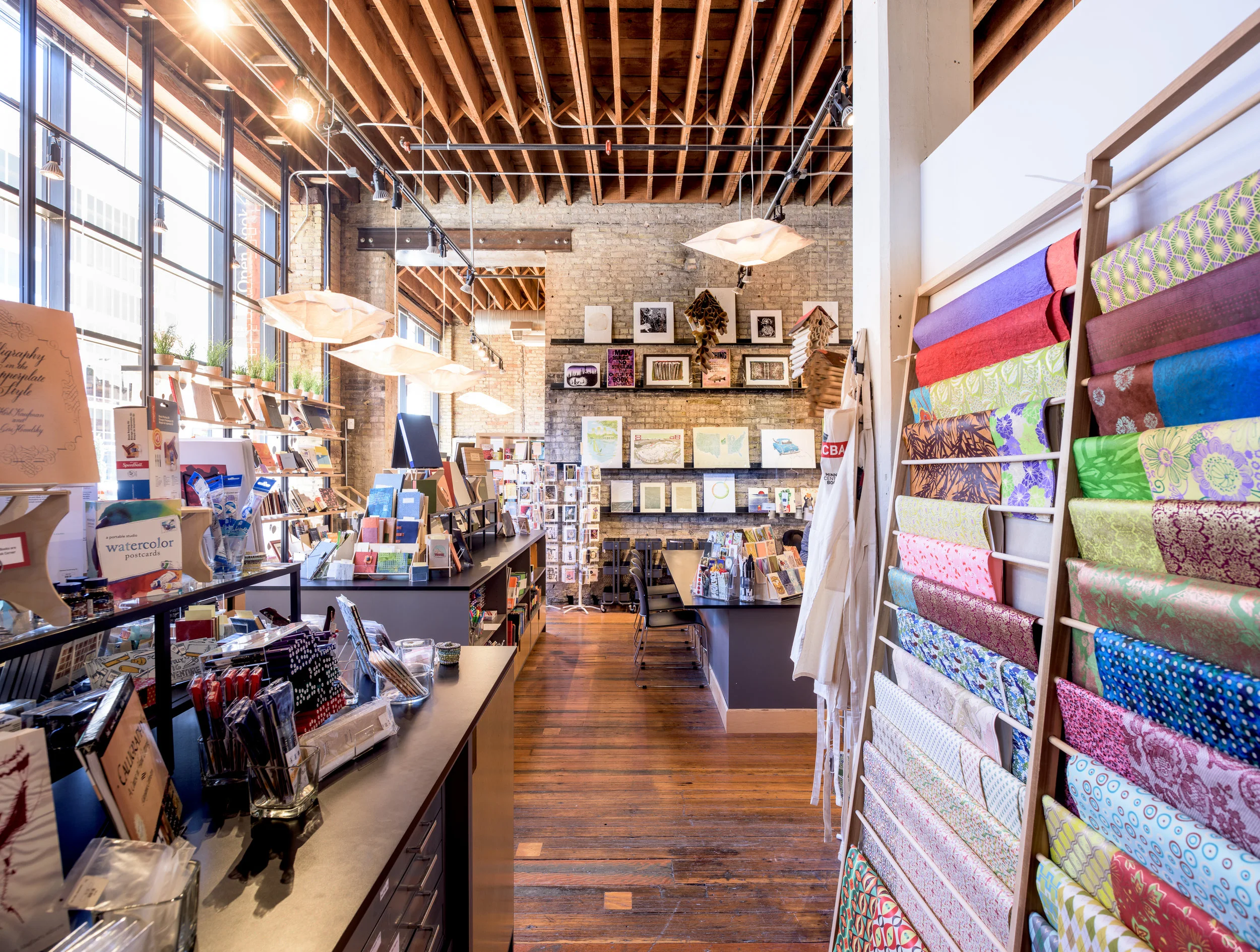 Modern gift shop remodel in historic downtown Minneapolis building by Christian Dean Architecture.